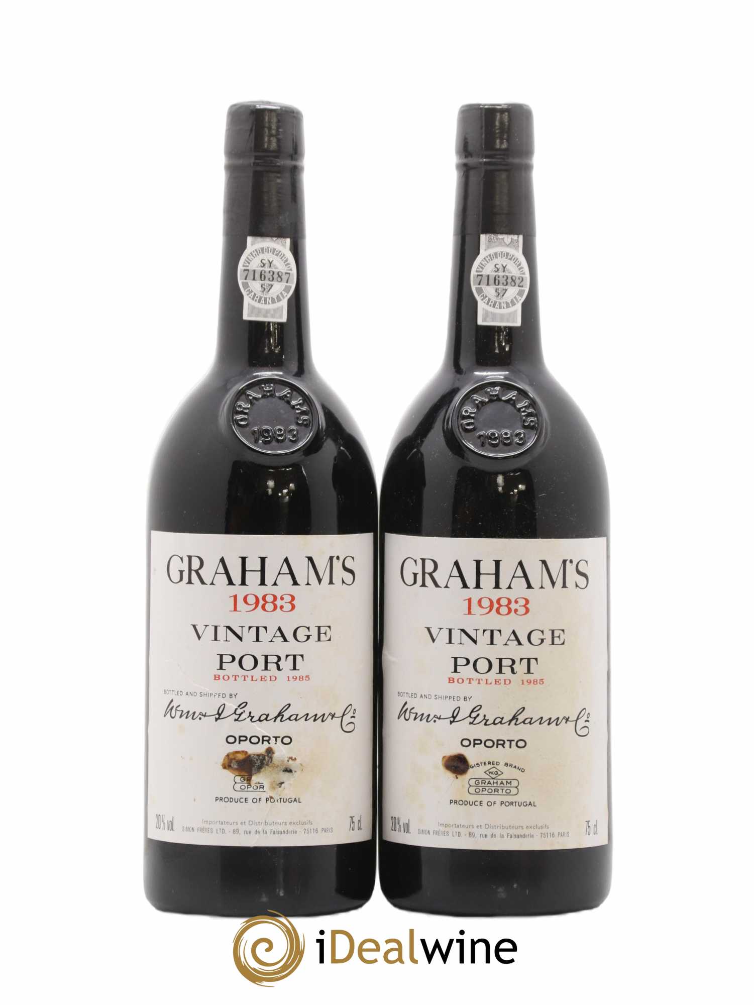 Porto W&J Graham' Vintage 1983 - Lot de 2 bouteilles - 0