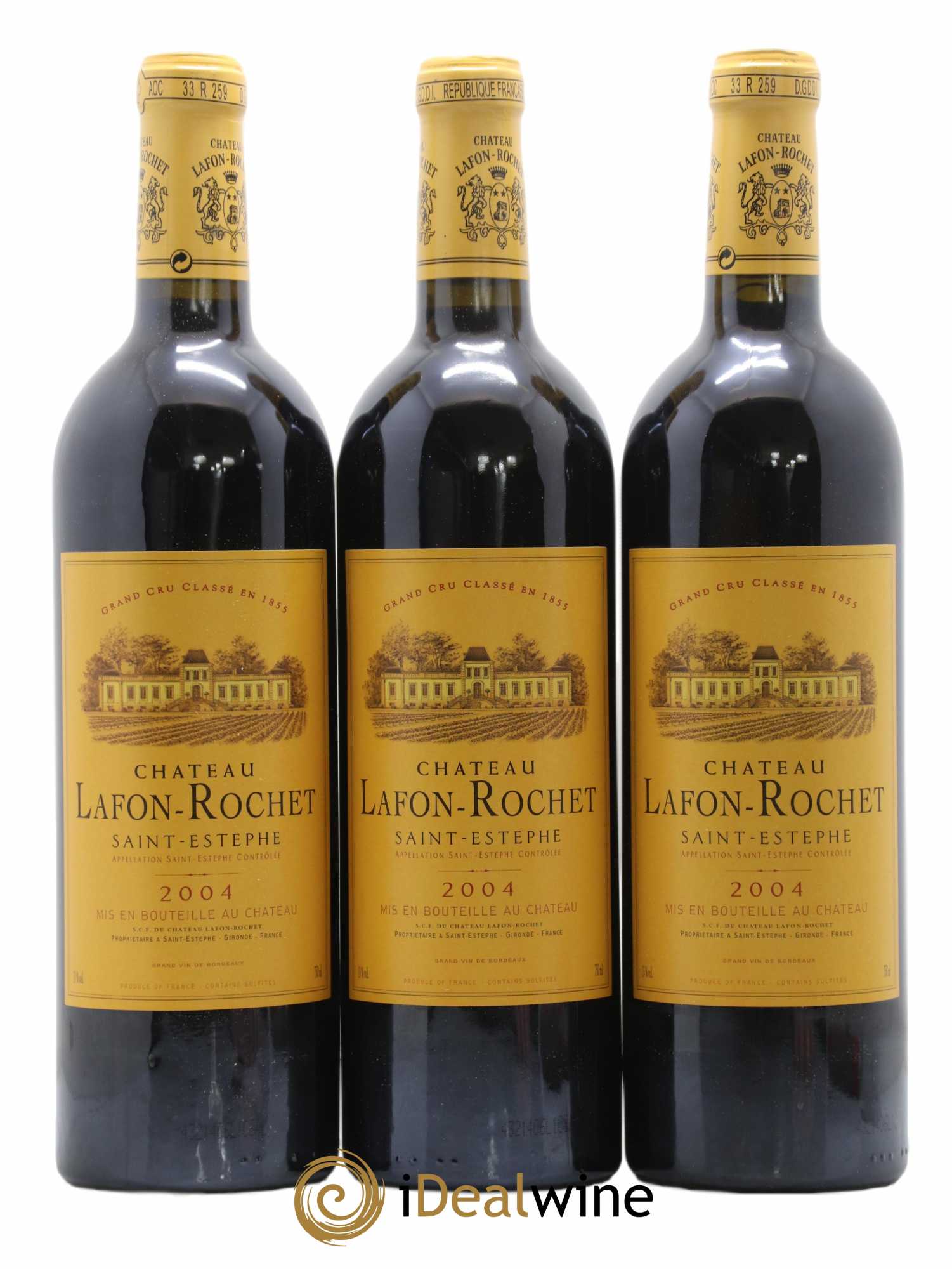 Château Lafon Rochet 4ème Grand Cru Classé 2004 - Lot de 3 bouteilles - 0