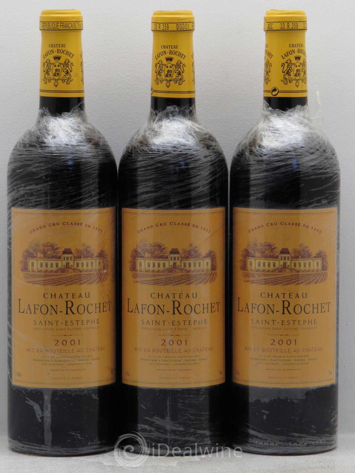 Château Lafon Rochet 4ème Grand Cru Classé 2001 - Lot de 3 bouteilles - 0