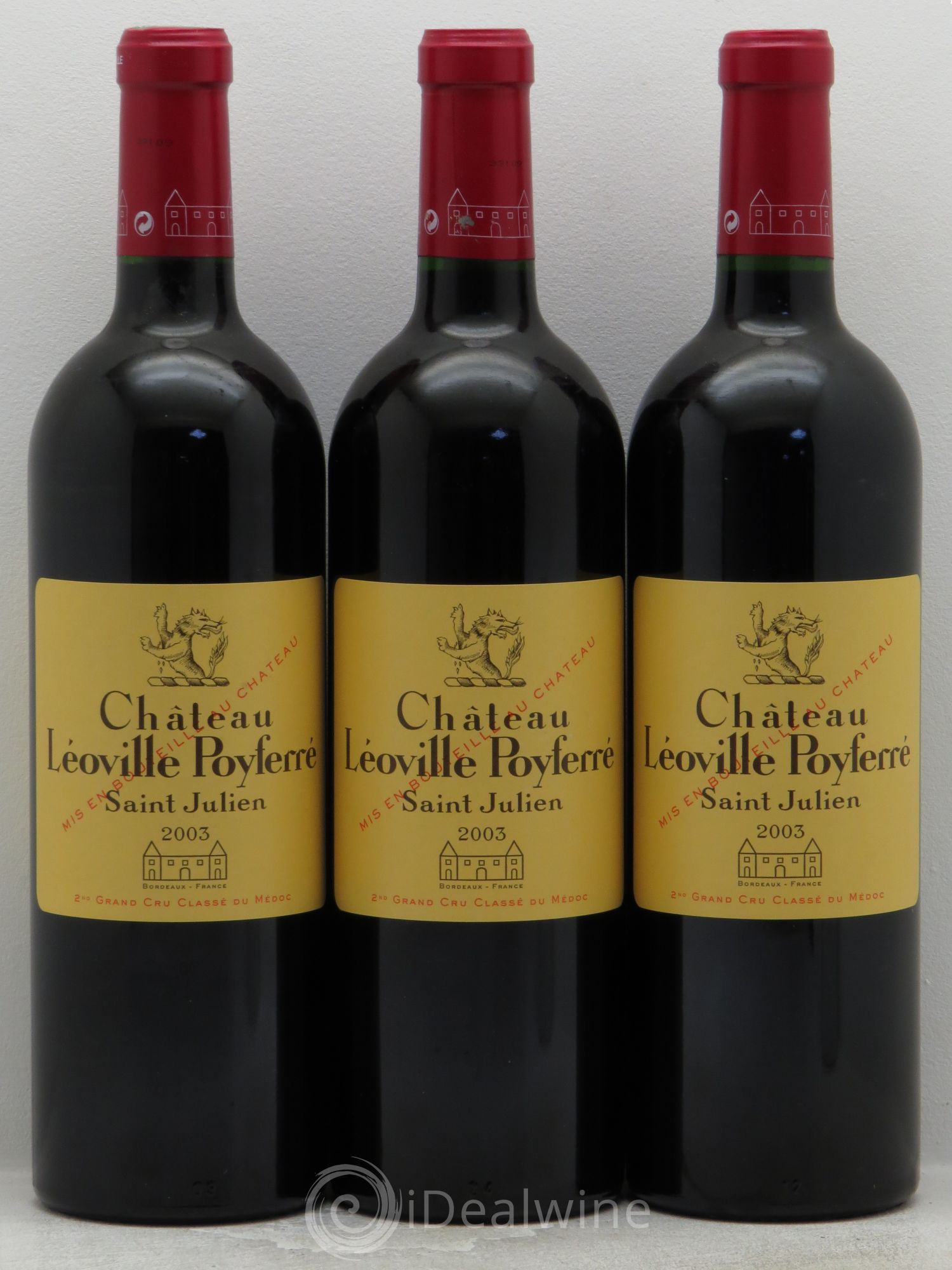 Château Léoville Poyferré 2ème Grand Cru Classé 2003 - Lot de 3 bouteilles - 0
