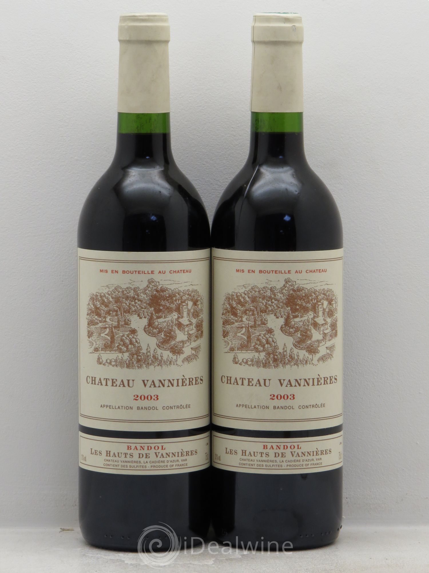 Bandol Château Vannières Éric et Charles-Éric Boisseaux Les Hauts de Vannières 2003 - Lot de 2 bouteilles - 0