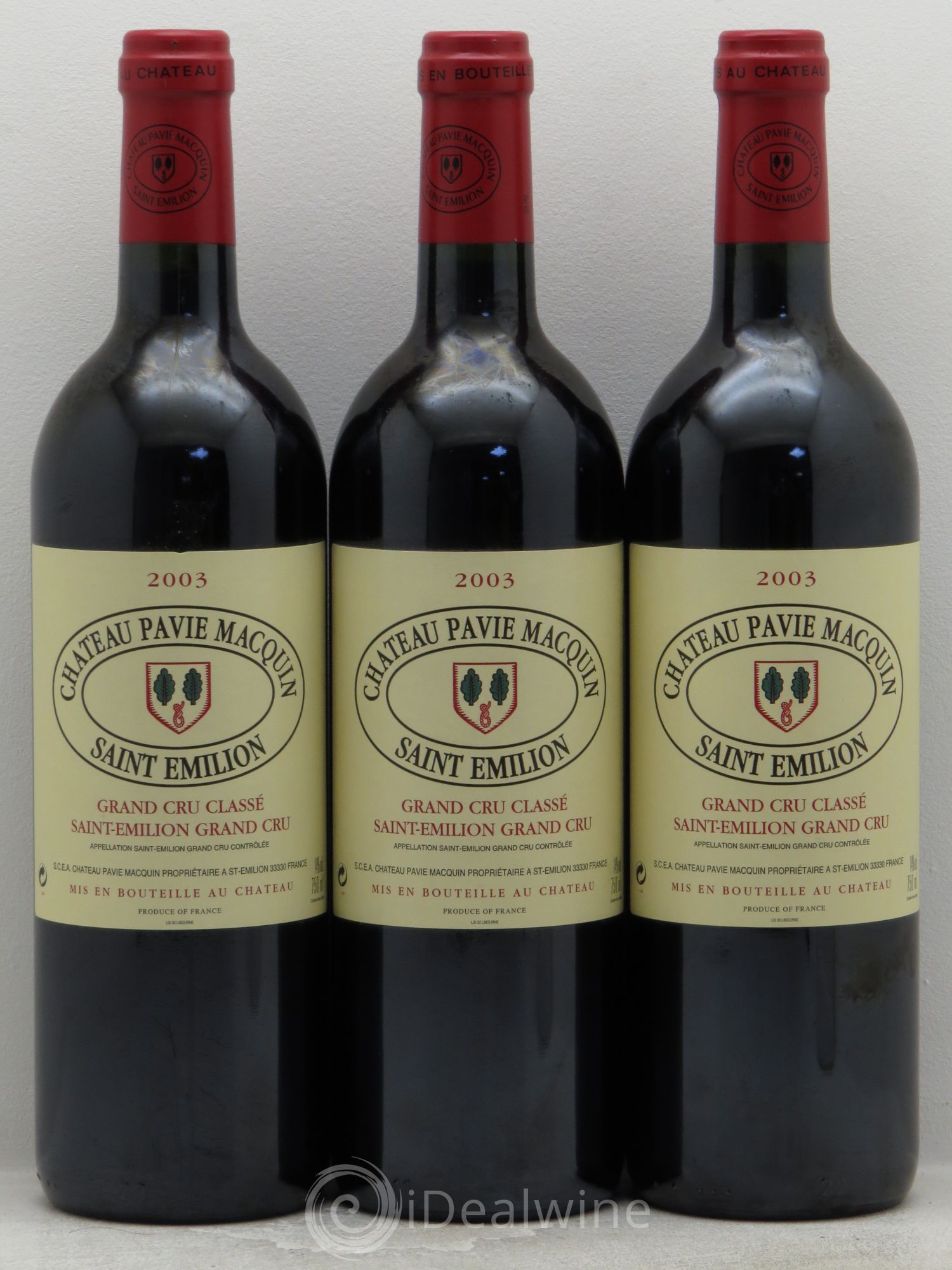 Château Pavie Macquin 1er Grand Cru Classé B 2003 - Lot de 3 bouteilles - 0