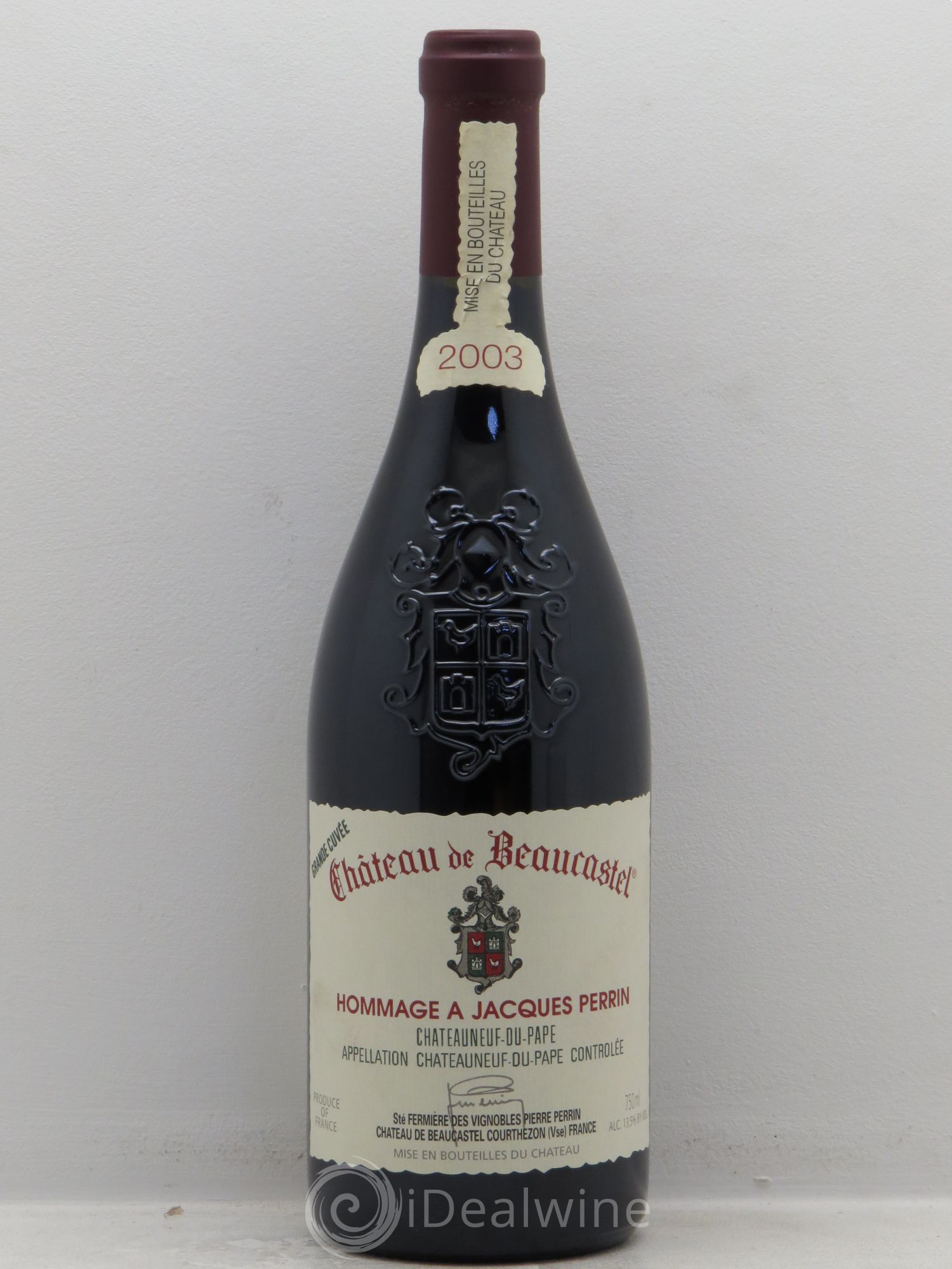 Châteauneuf-du-Pape Château de Beaucastel Hommage à Jacques Perrin Famille Perrin 2003 - Lot de 1 bouteille - 0