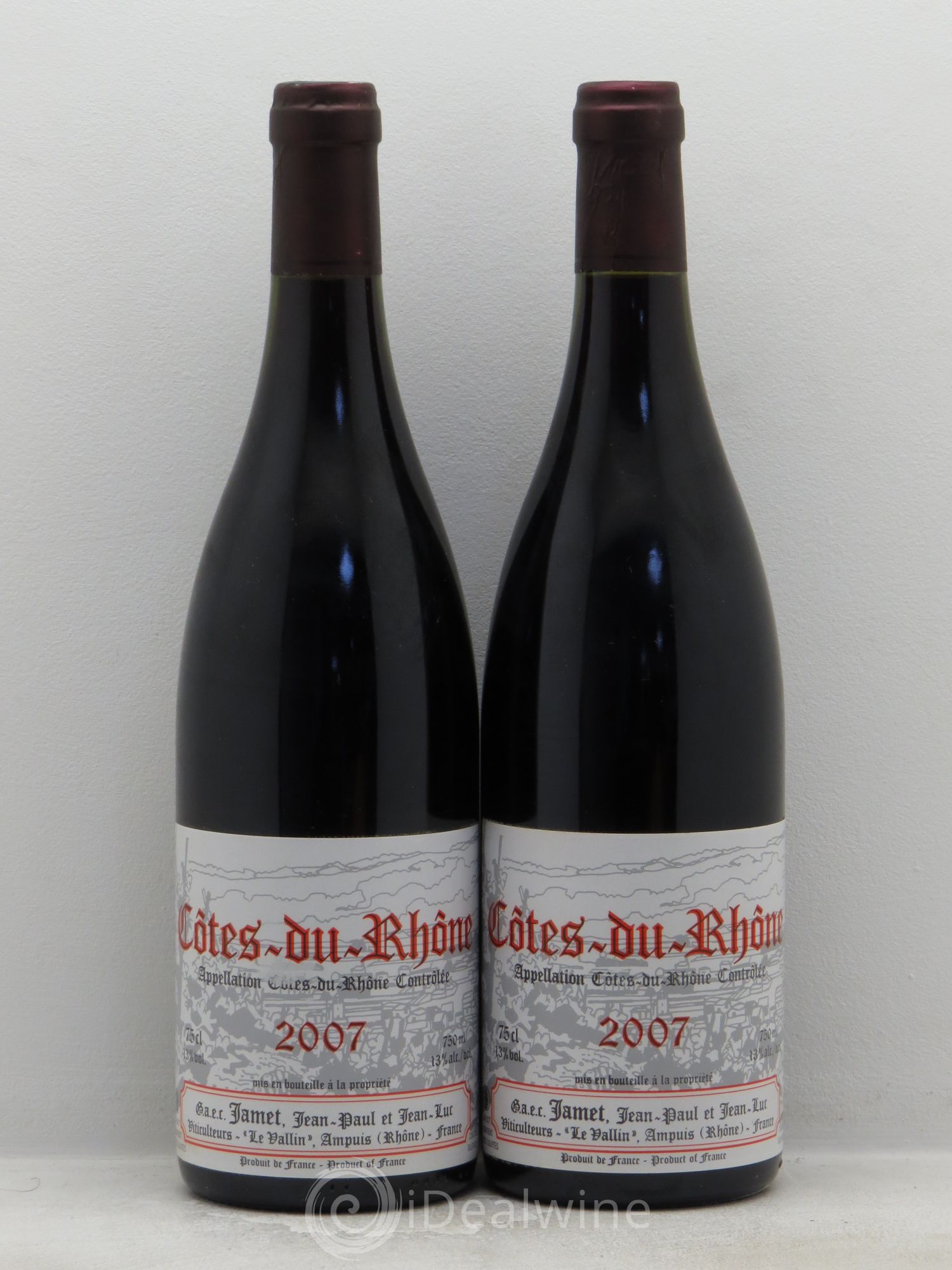 Côtes-du-Rhône Jamet (sans prix de réserve) 2007 - Posten von 2 Flaschen - 0
