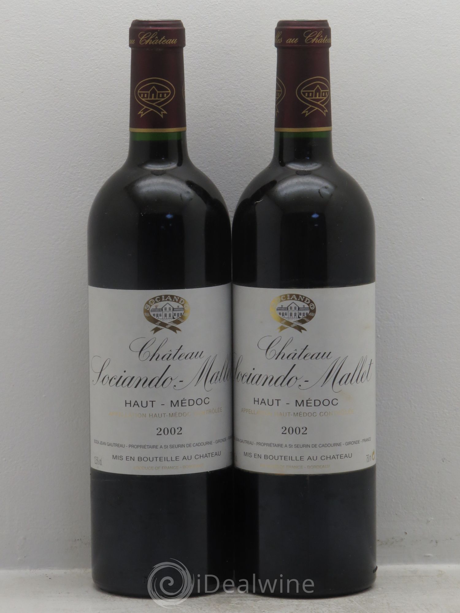 Château Sociando Mallet 2002 - Lot de 2 bouteilles - 0