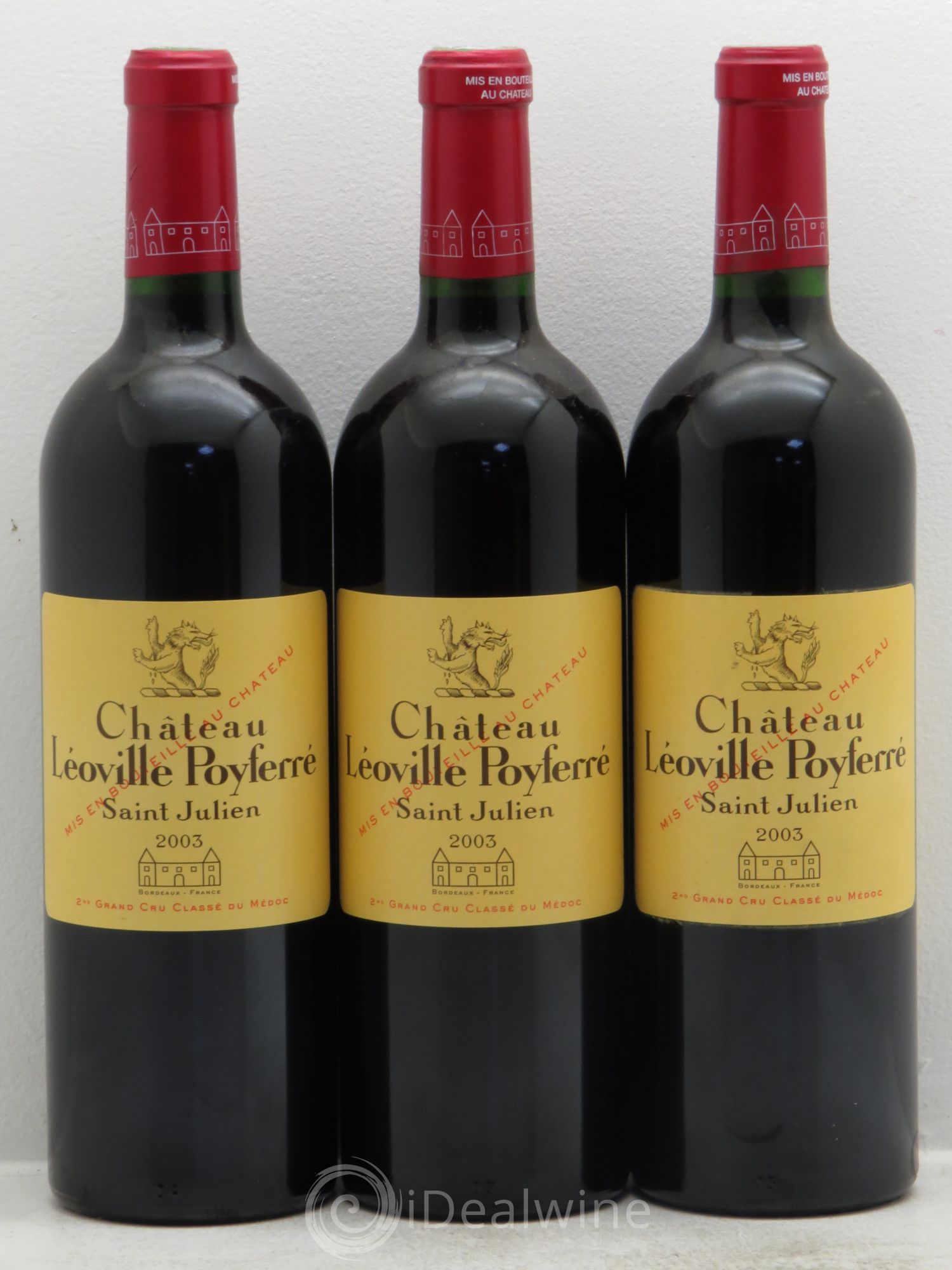 Château Léoville Poyferré 2ème Grand Cru Classé 2003 - Lot de 3 bouteilles - 0