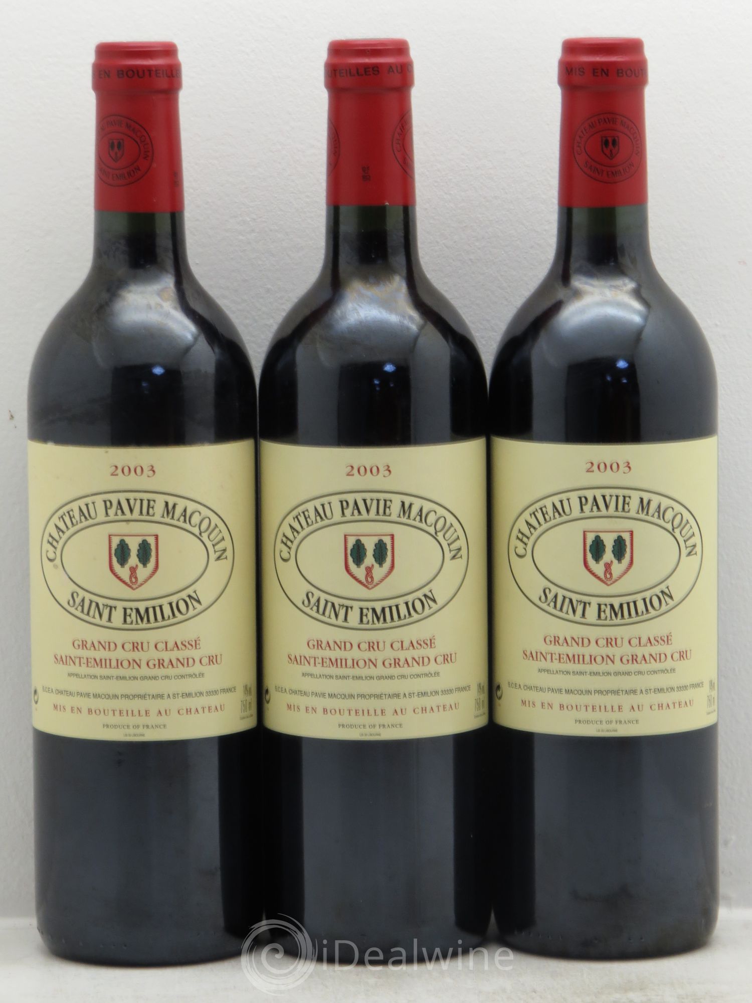 Château Pavie Macquin 1er Grand Cru Classé B 2003 - Lot de 3 bouteilles - 0