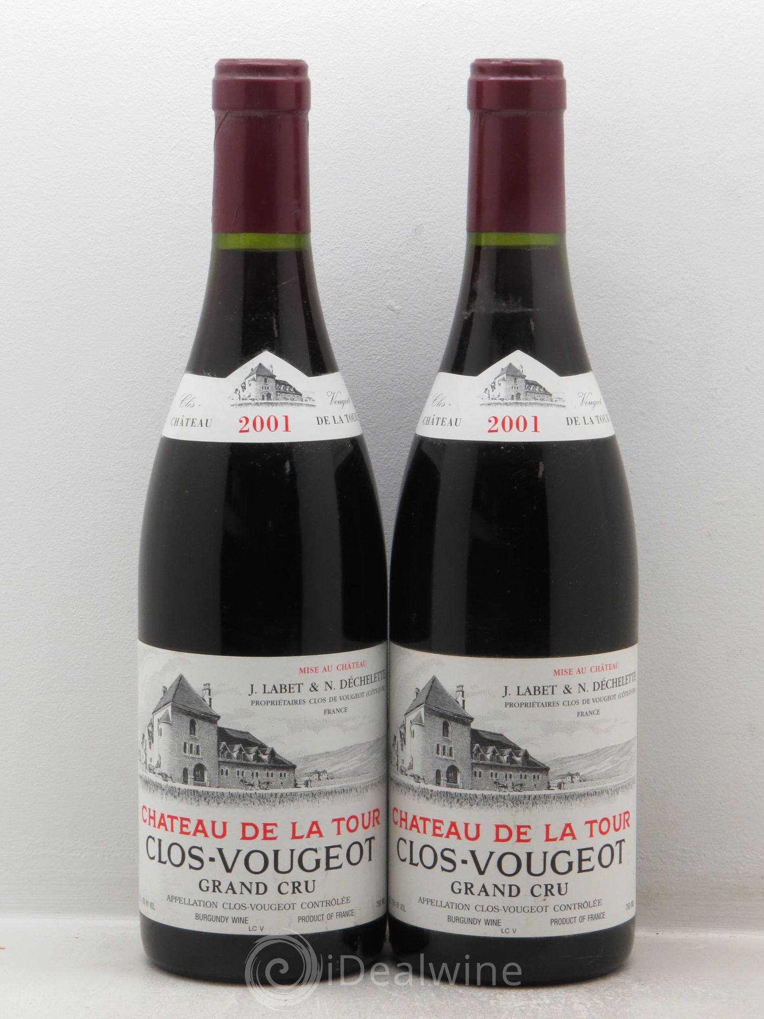 Clos de Vougeot Grand Cru Château de La Tour 2001 - Lot de 2 bouteilles - 0