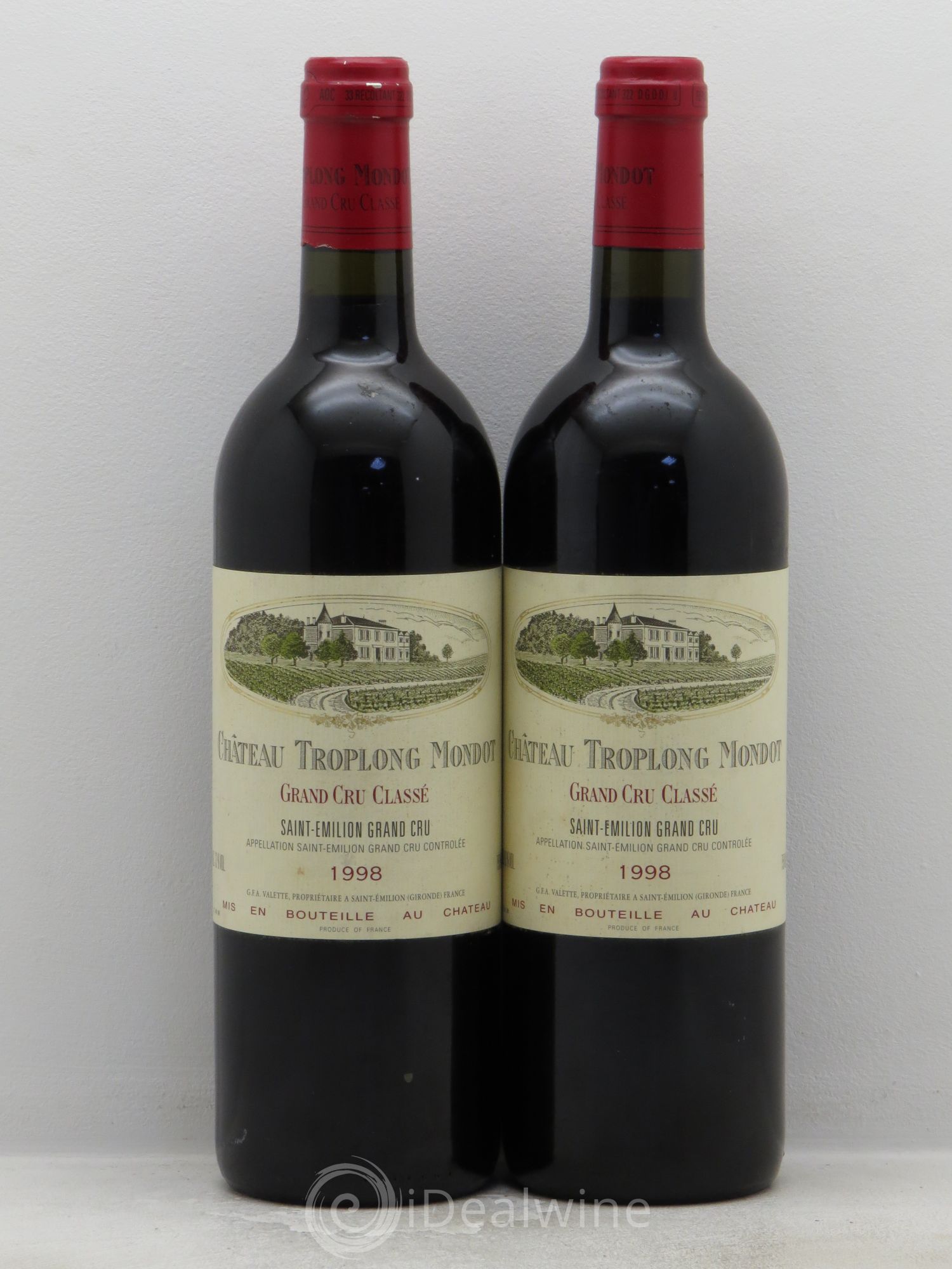Château Troplong Mondot 1er Grand Cru Classé B 1998 - Lot de 2 bouteilles - 0