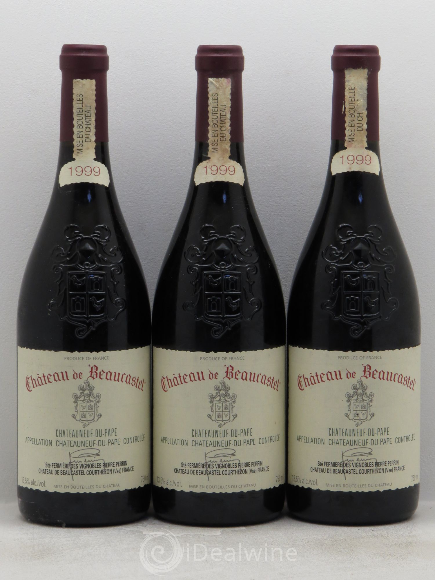 Châteauneuf-du-Pape Château de Beaucastel Famille Perrin 1999 - Lot de 3 bouteilles - 0
