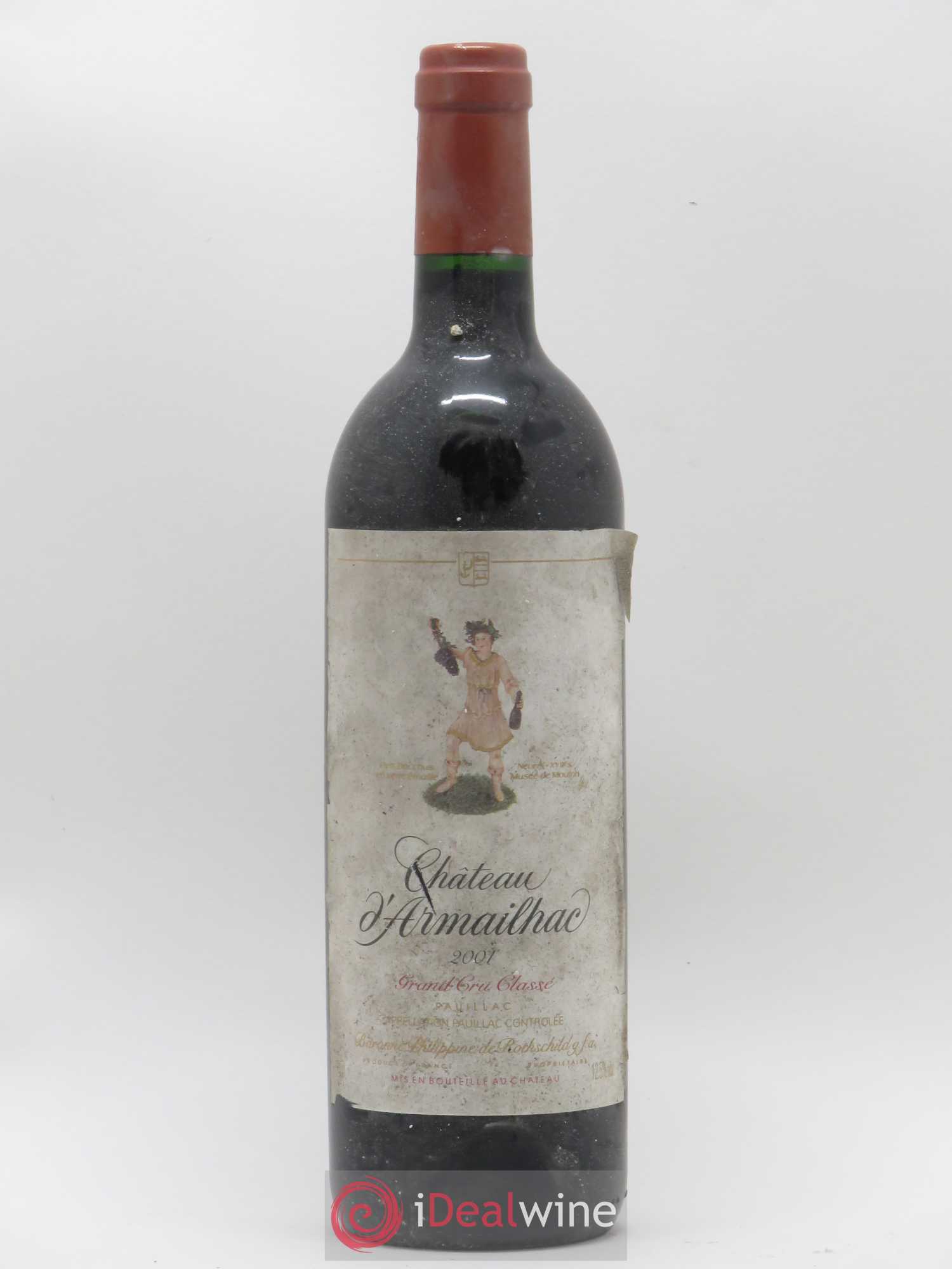 Château d' Armailhac - Mouton Baron(ne) Philippe 5ème Grand Cru Classé 2001 - Lot de 1 bouteille - 0