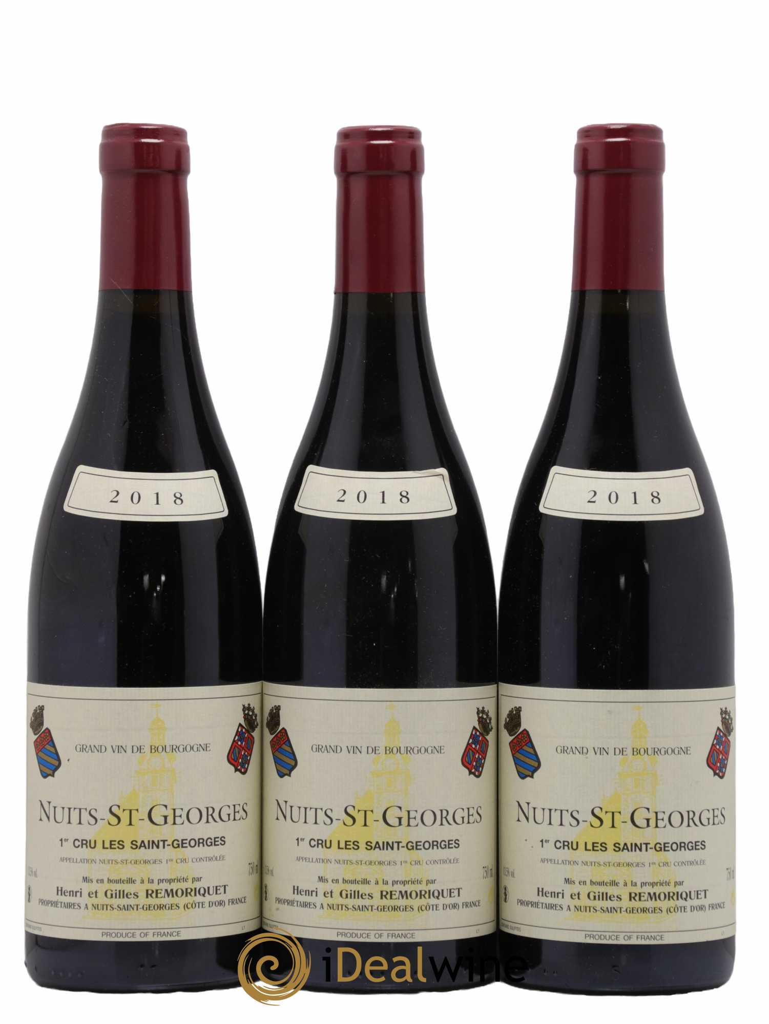 Nuits-Saint-Georges 1er Cru Les Saints Georges Gilles Remoriquet 2018 - Lot de 3 bouteilles - 0
