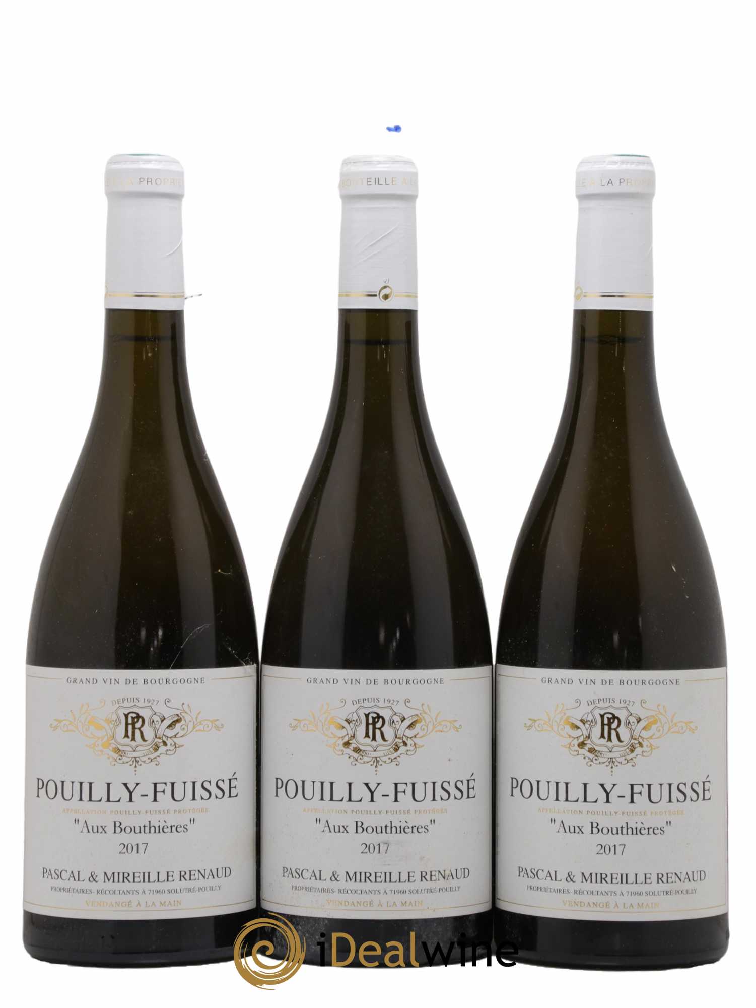Pouilly-Fuissé Aux Bouthières Pascal et Mireille Renaud 2017 - Lot de 3 bouteilles - 0