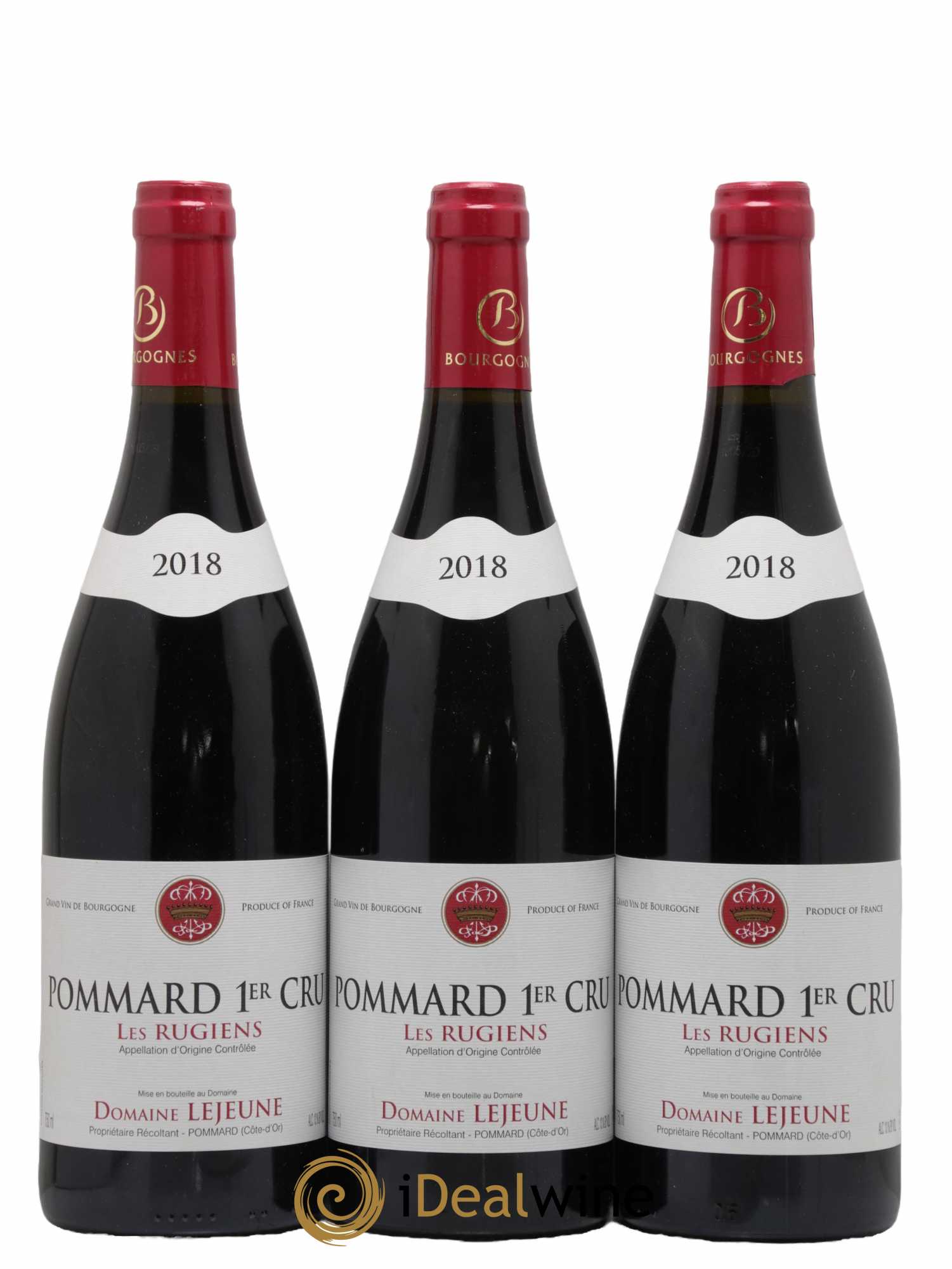 Pommard 1er Cru Les Rugiens Domaine Lejeune 2018 - Lot de 3 bouteilles - 0
