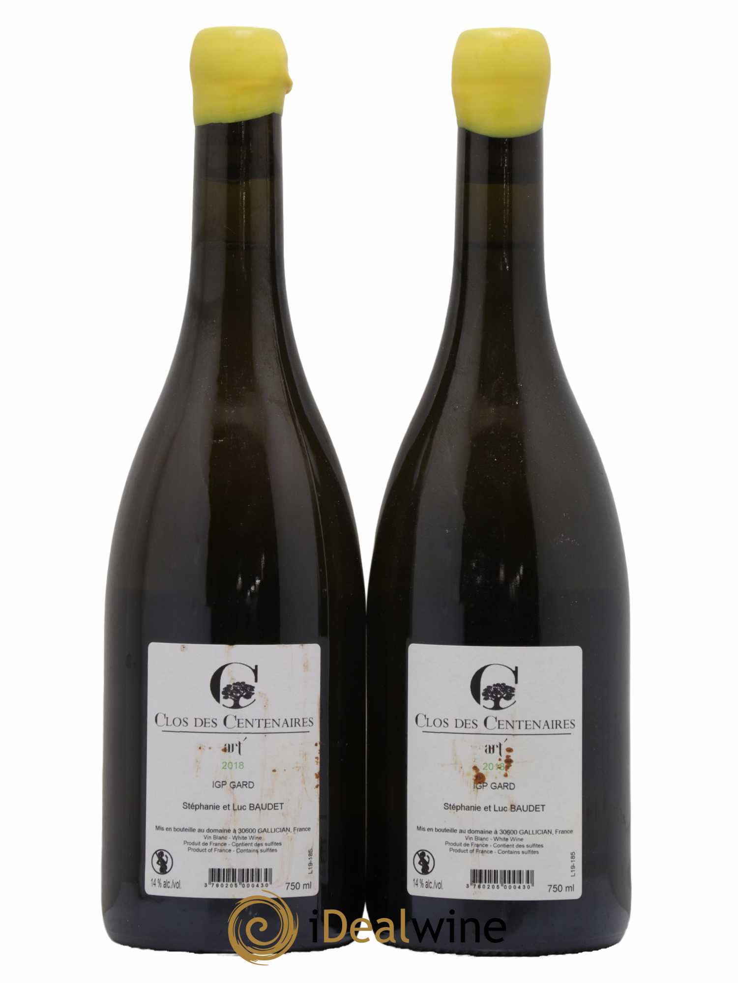 Pays d'Oc Art Clos des Centenaires Stéphanie et Luc Baudet 2018 - Lot de 2 bouteilles - 1