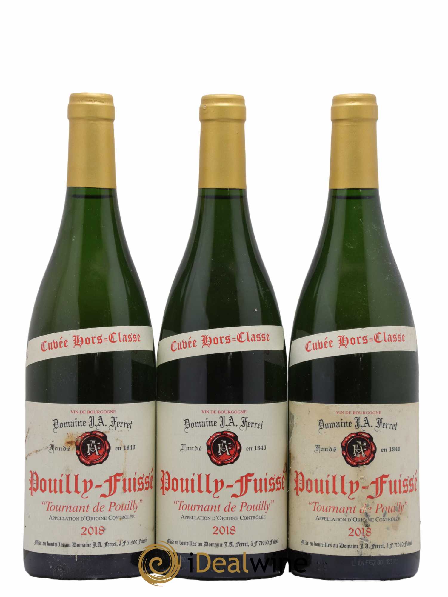 Pouilly-Fuissé 1er Cru Hors Classe Tournant de Pouilly J.A. Ferret (Domaine) 2018 - Lot de 3 bouteilles - 0