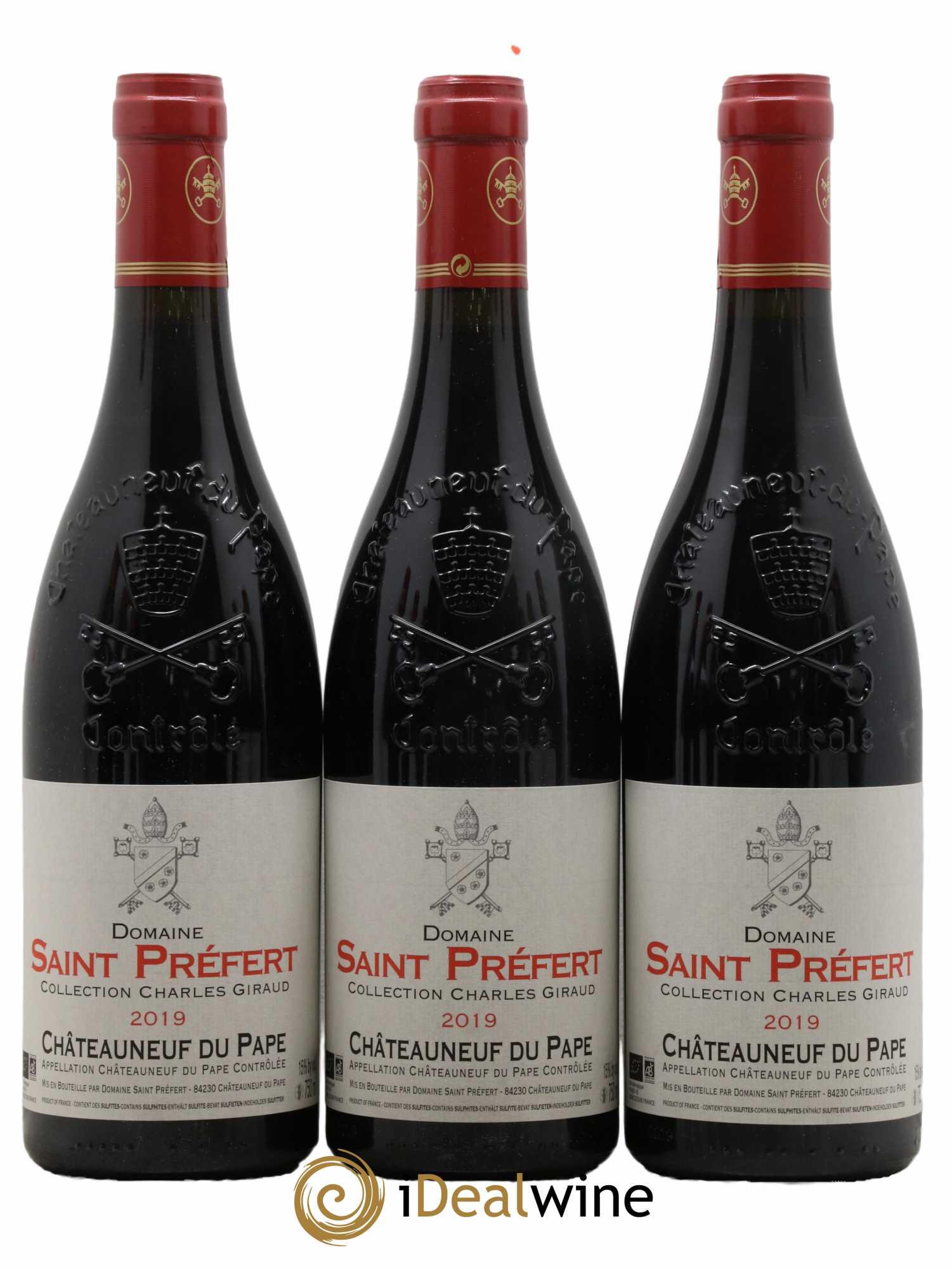 Châteauneuf-du-Pape Collection Charles Giraud Domaine Saint-Préfert 2019 - Lot de 3 bouteilles - 0