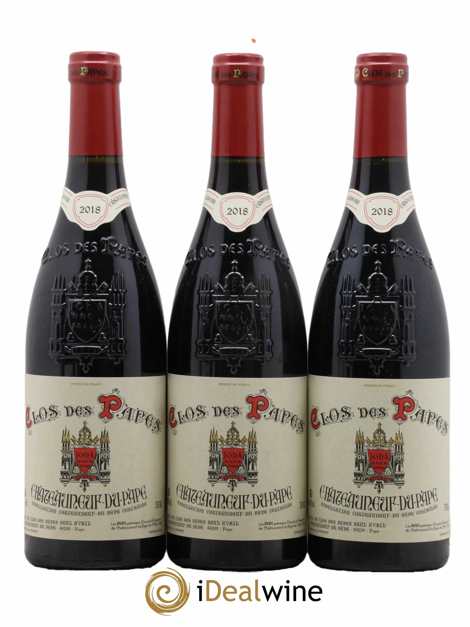 Châteauneuf-du-Pape Clos des Papes - Paul Avril 2018 - Lot de 3 bouteilles - 0
