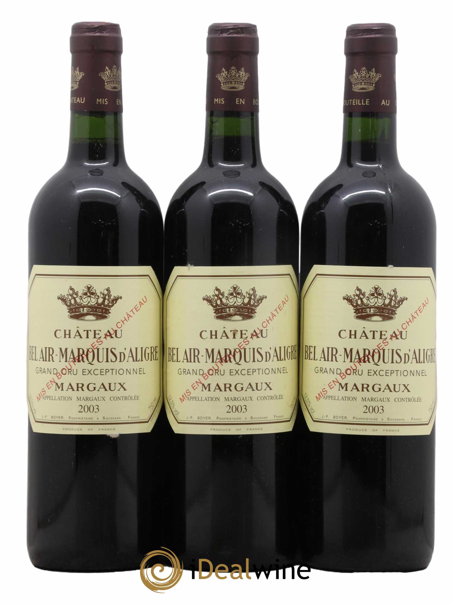 Château Bel Air Marquis d'Aligre 2003 - Lot de 3 bouteilles - 0