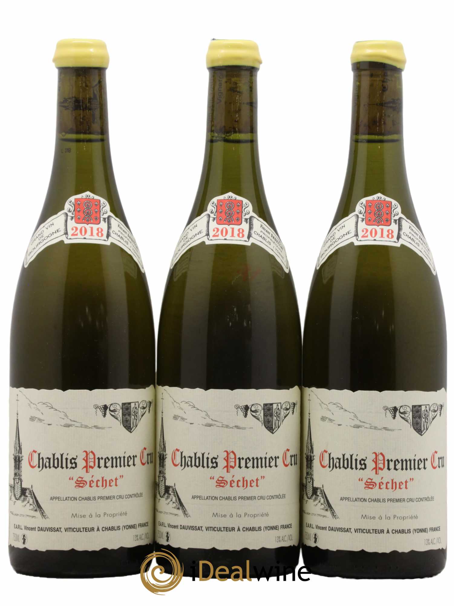 Chablis 1er Cru Séchet Vincent Dauvissat (Domaine) 2018 - Lot de 3 bouteilles - 0