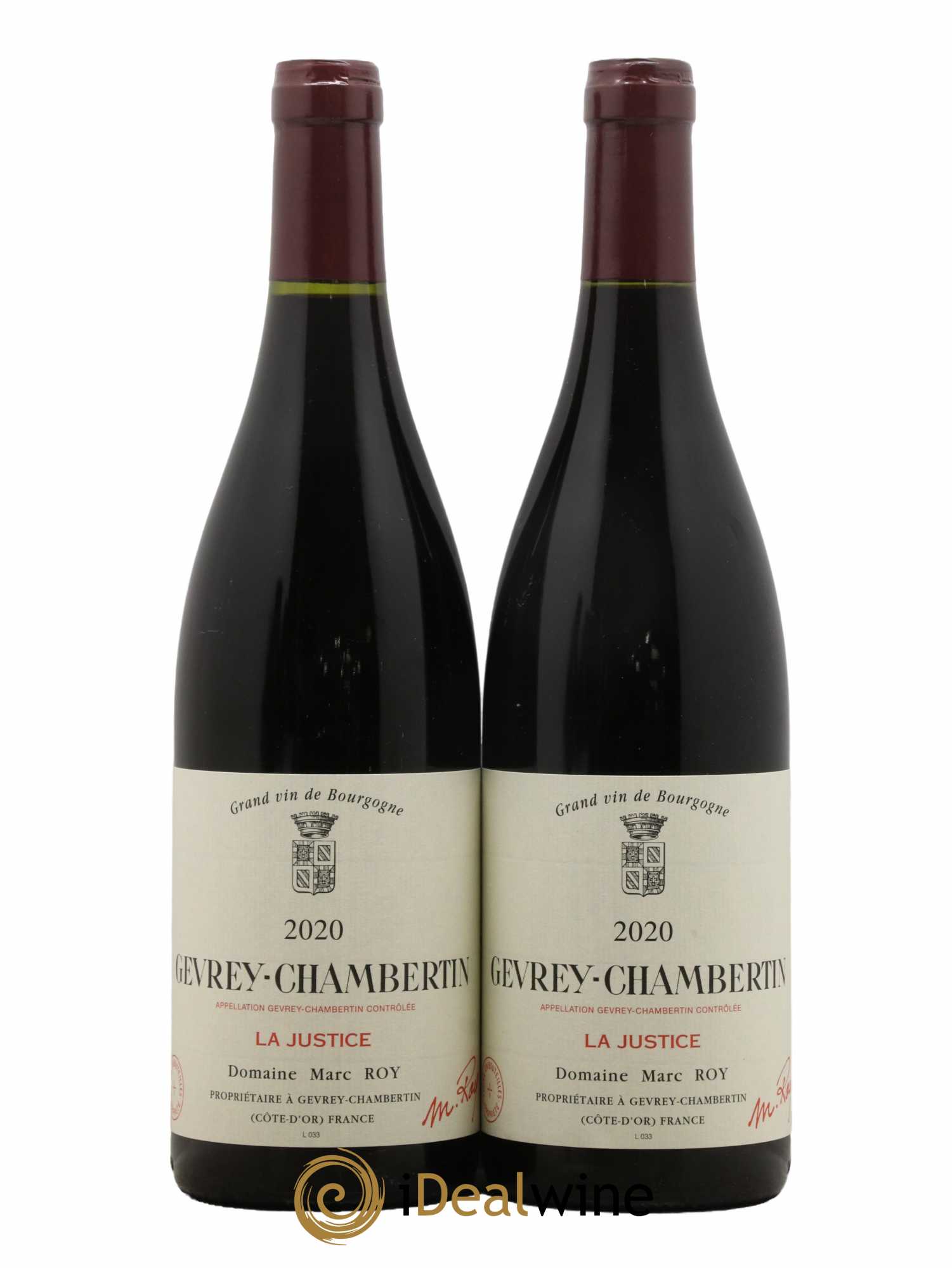 Gevrey-Chambertin La Justice Marc Roy 2020 - Lot de 2 bouteilles - 0