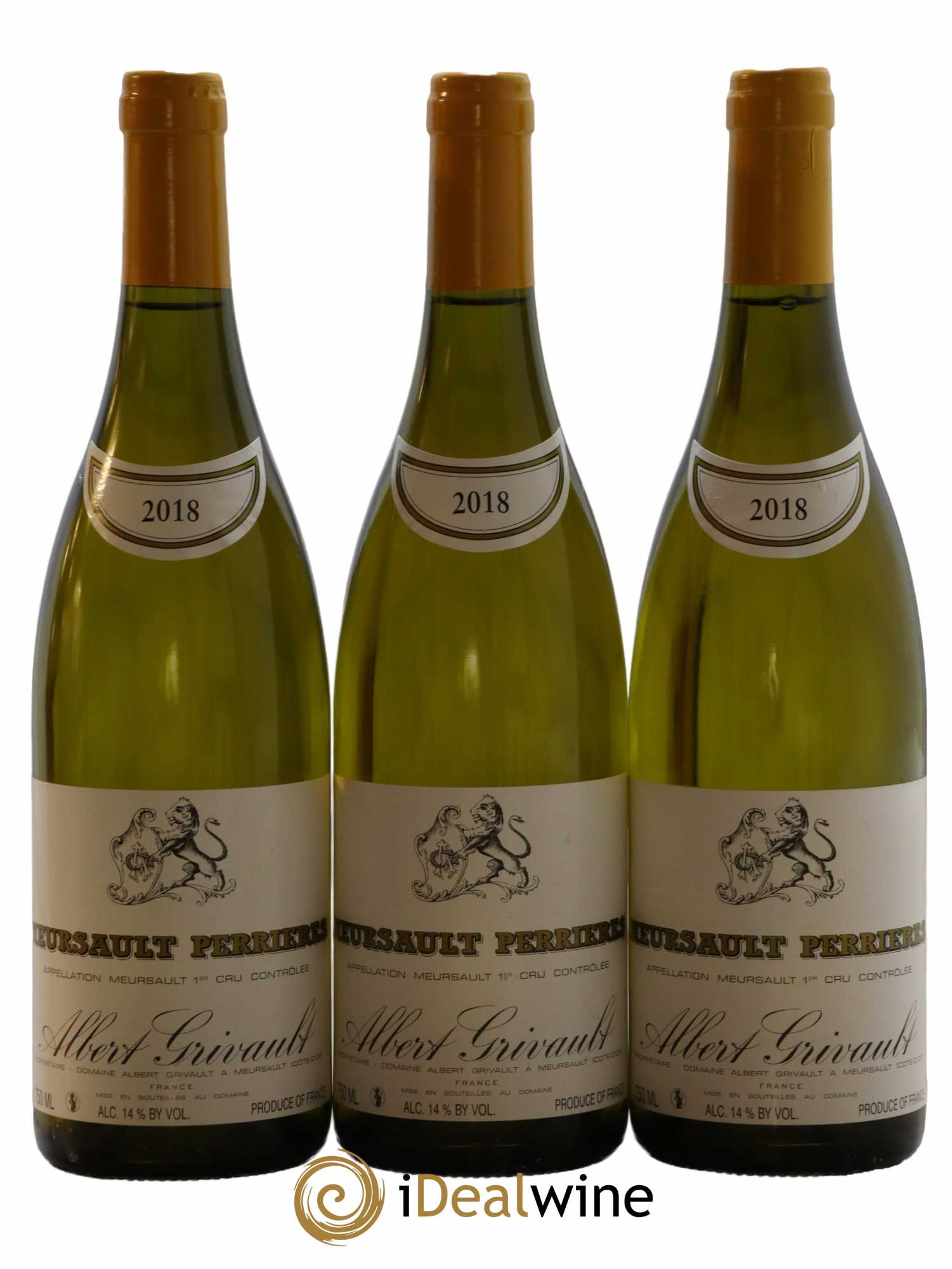 Meursault 1er Cru Perrières Albert Grivault 2018 - Lot de 3 bouteilles - 0
