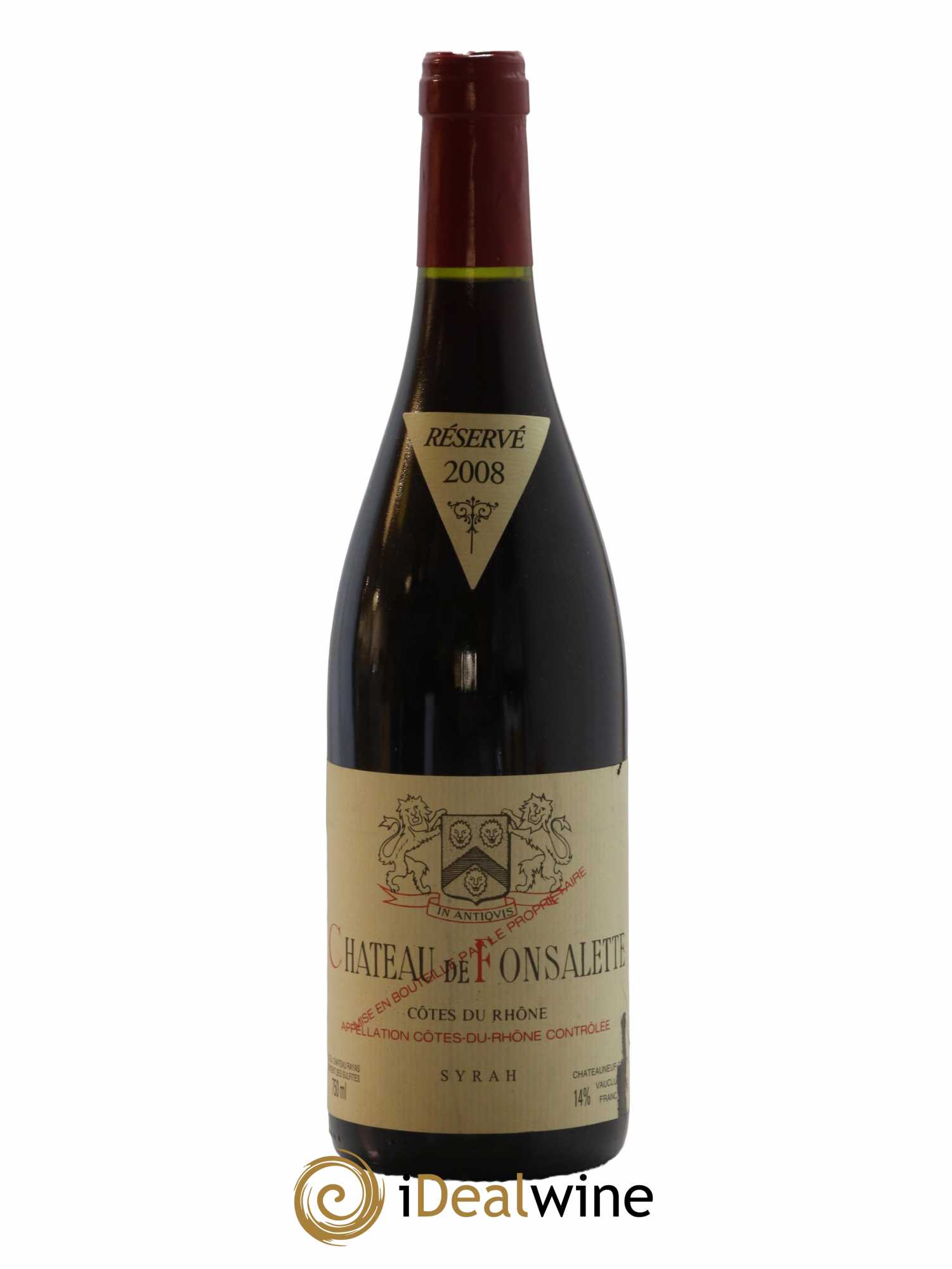 Côtes-du-Rhône Cuvée Syrah Château de Fonsalette 2008 - Lot de 1 bouteille - 0