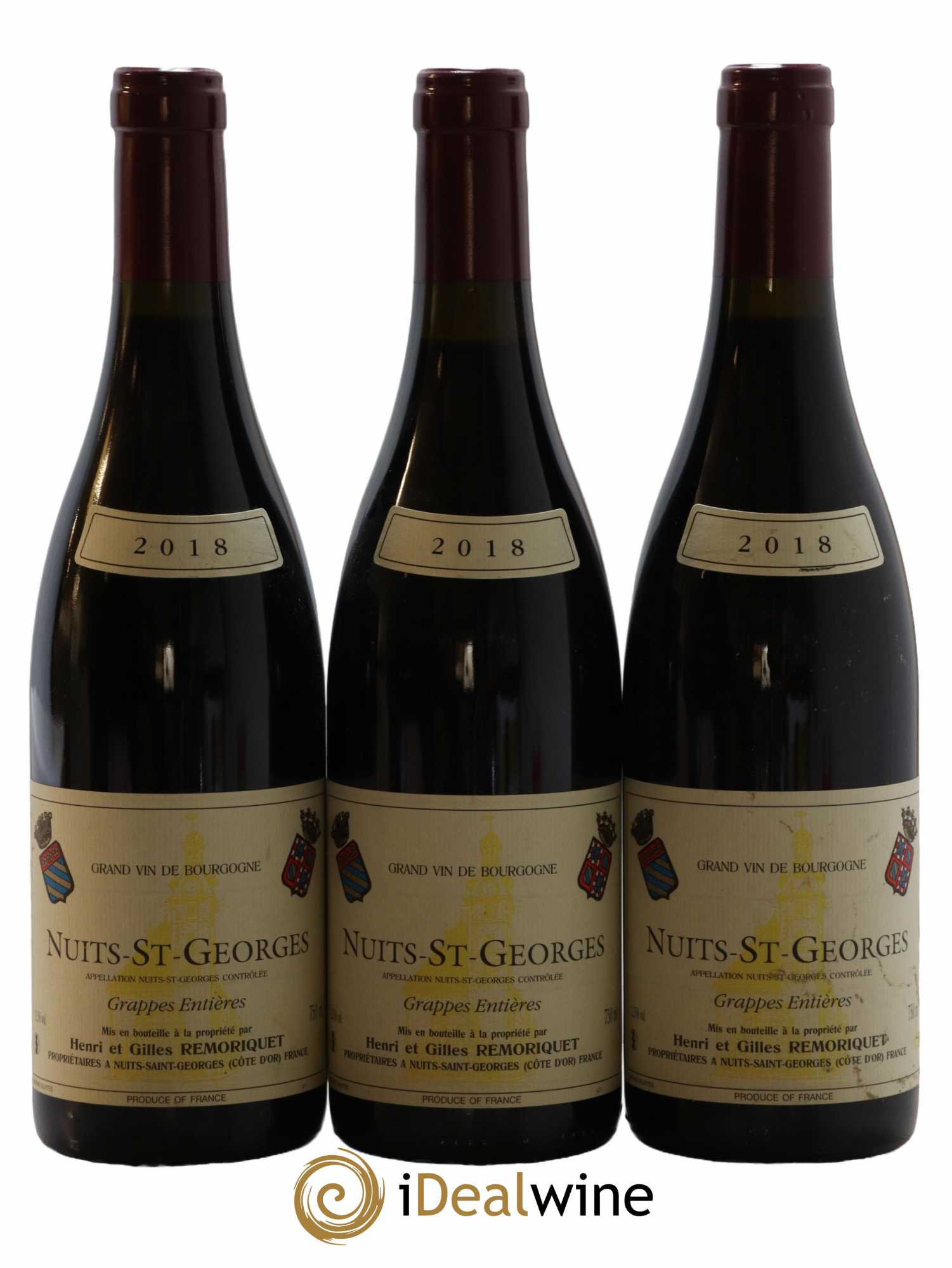 Nuits-Saint-Georges Grappes Entieres Domaine Remoriquet 2018 - Lot de 3 bouteilles - 0