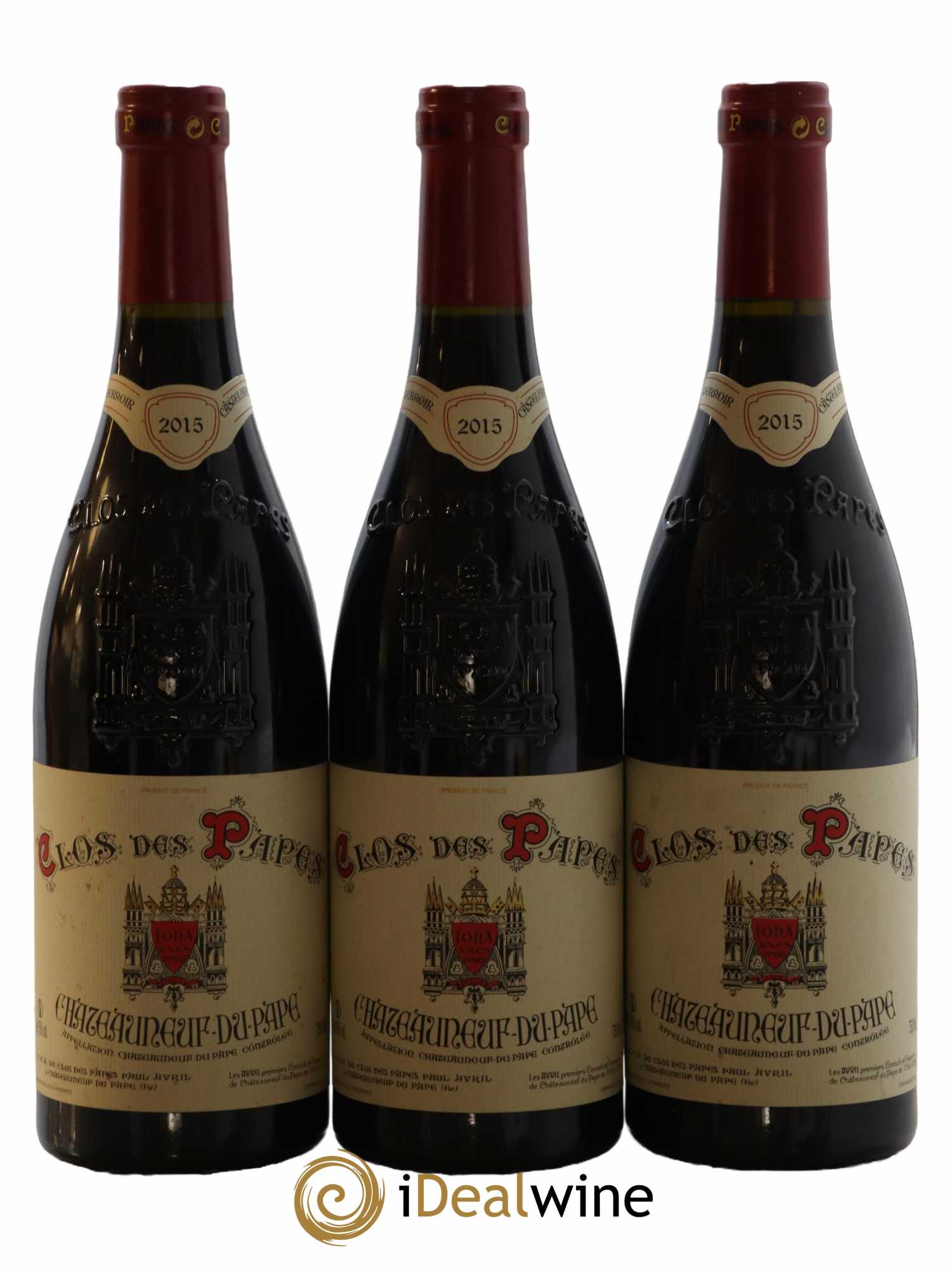 Châteauneuf-du-Pape Clos des Papes - Paul Avril 2015 - Lot de 3 bouteilles - 0
