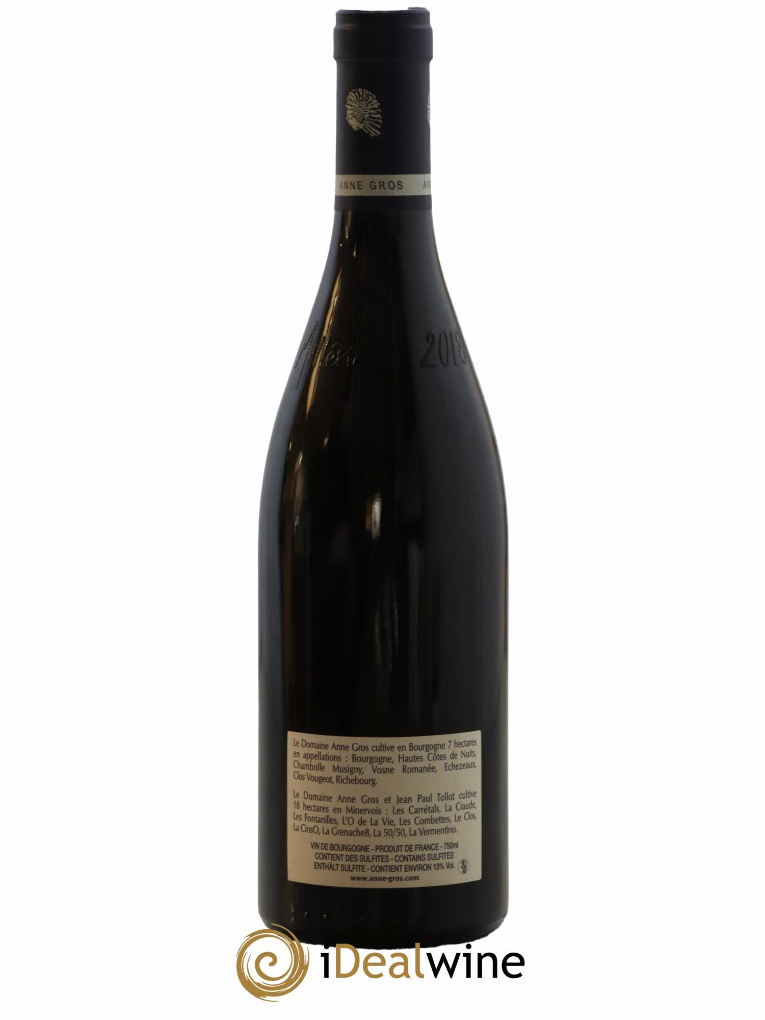 Clos de Vougeot Grand Cru Le Grand Maupertui Anne Gros 2018 - Lot de 1 bouteille - 1