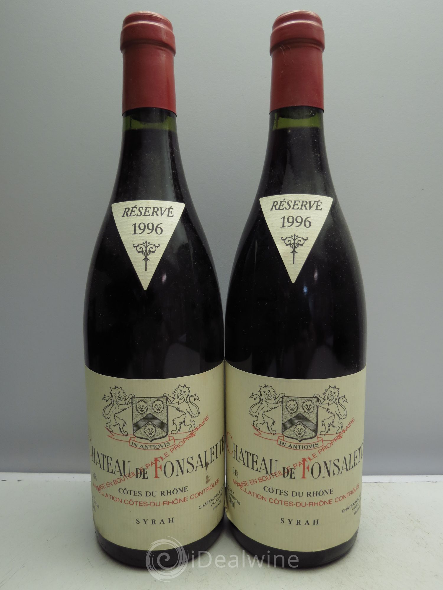 Côtes-du-Rhône Cuvée Syrah Château de Fonsalette 1996 - Lot de 2 bouteilles - 0
