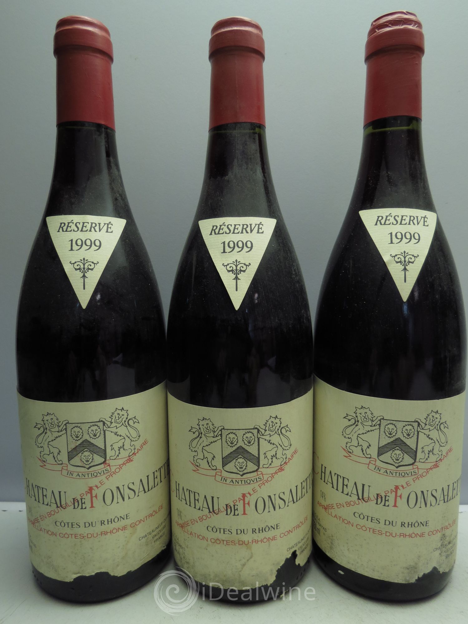 Côtes-du-Rhône Château de Fonsalette Emmanuel Reynaud 1999 - Lot de 3 bouteilles - 0