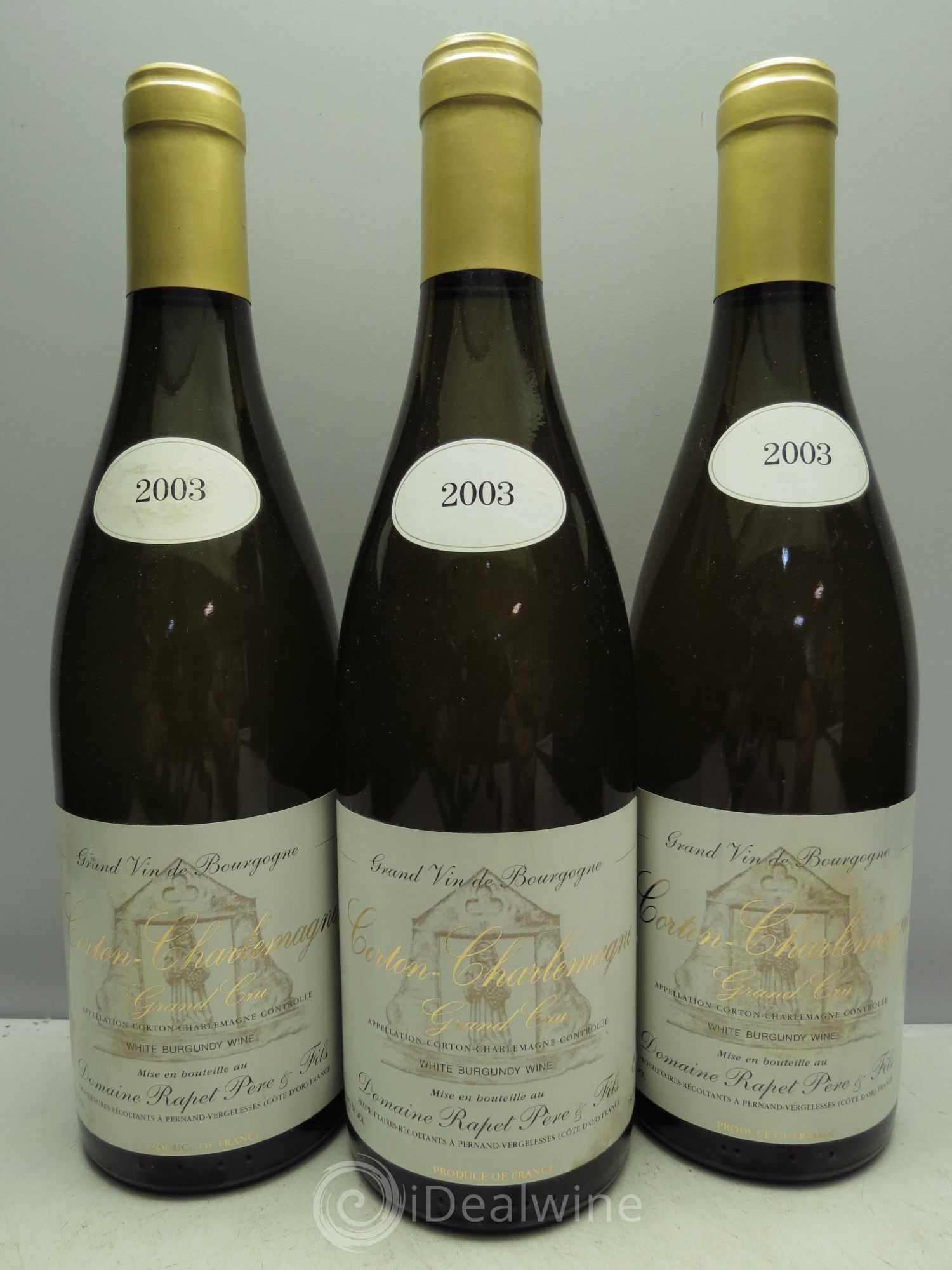 Corton-Charlemagne Grand Cru Rapet Père & Fils 2003 - Lot de 3 bouteilles - 0