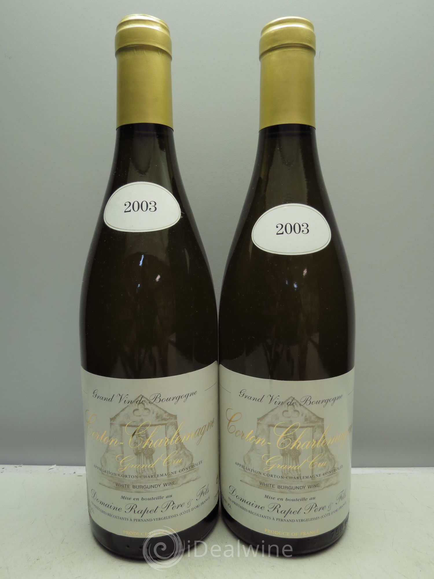 Corton-Charlemagne Grand Cru Rapet Père & Fils 2003 - Posten von 2 Flaschen - 0