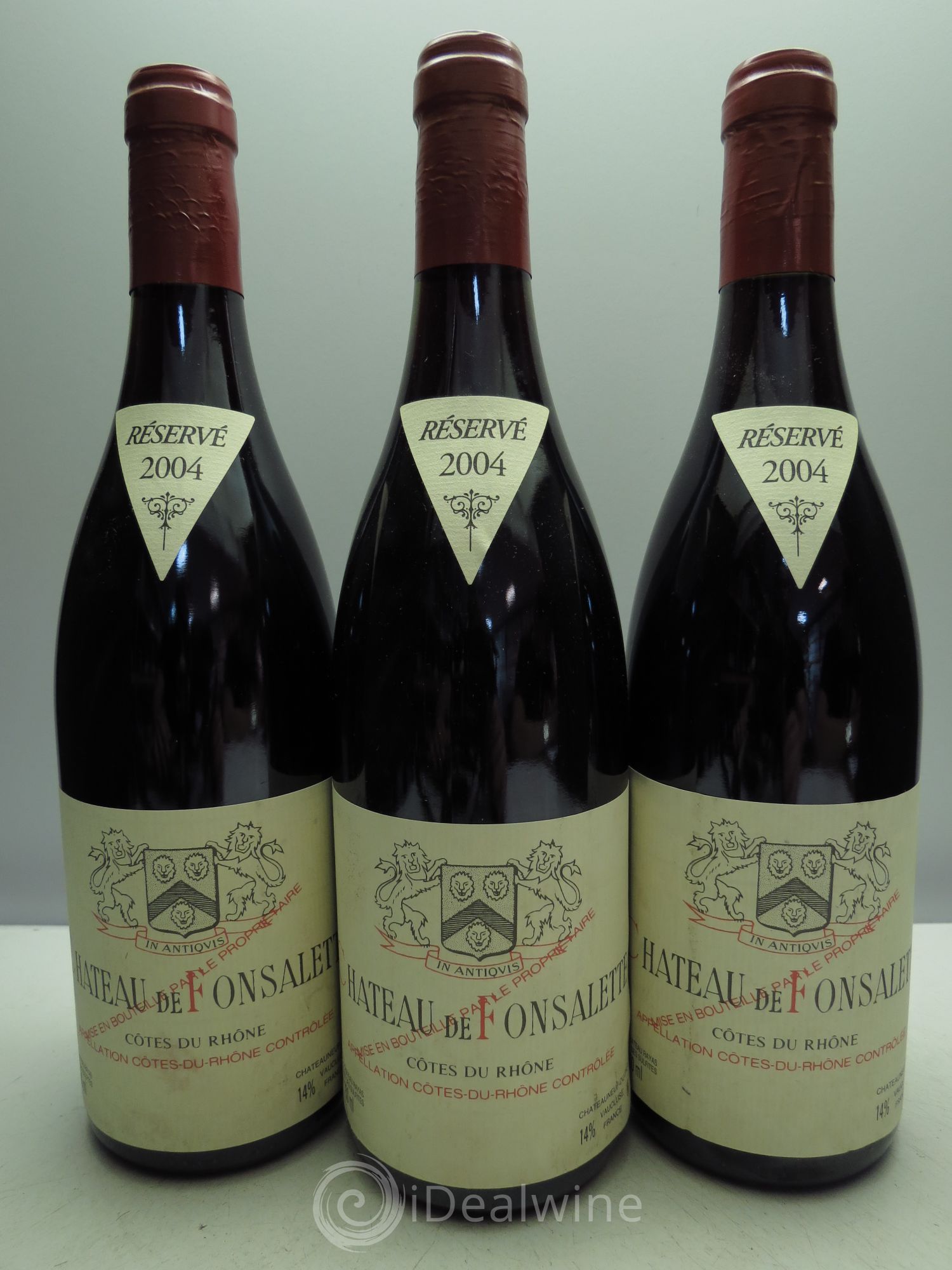 Côtes-du-Rhône Château de Fonsalette Emmanuel Reynaud 2004 - Lot de 3 bouteilles - 0