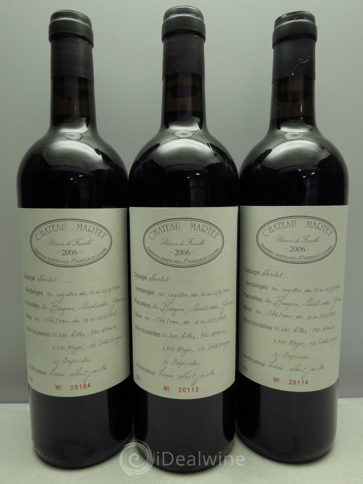 Bordeaux Château Martets Réserve de la Famille Sainte Foy de Bordeaux 2006 - Posten von 3 Flaschen - 0