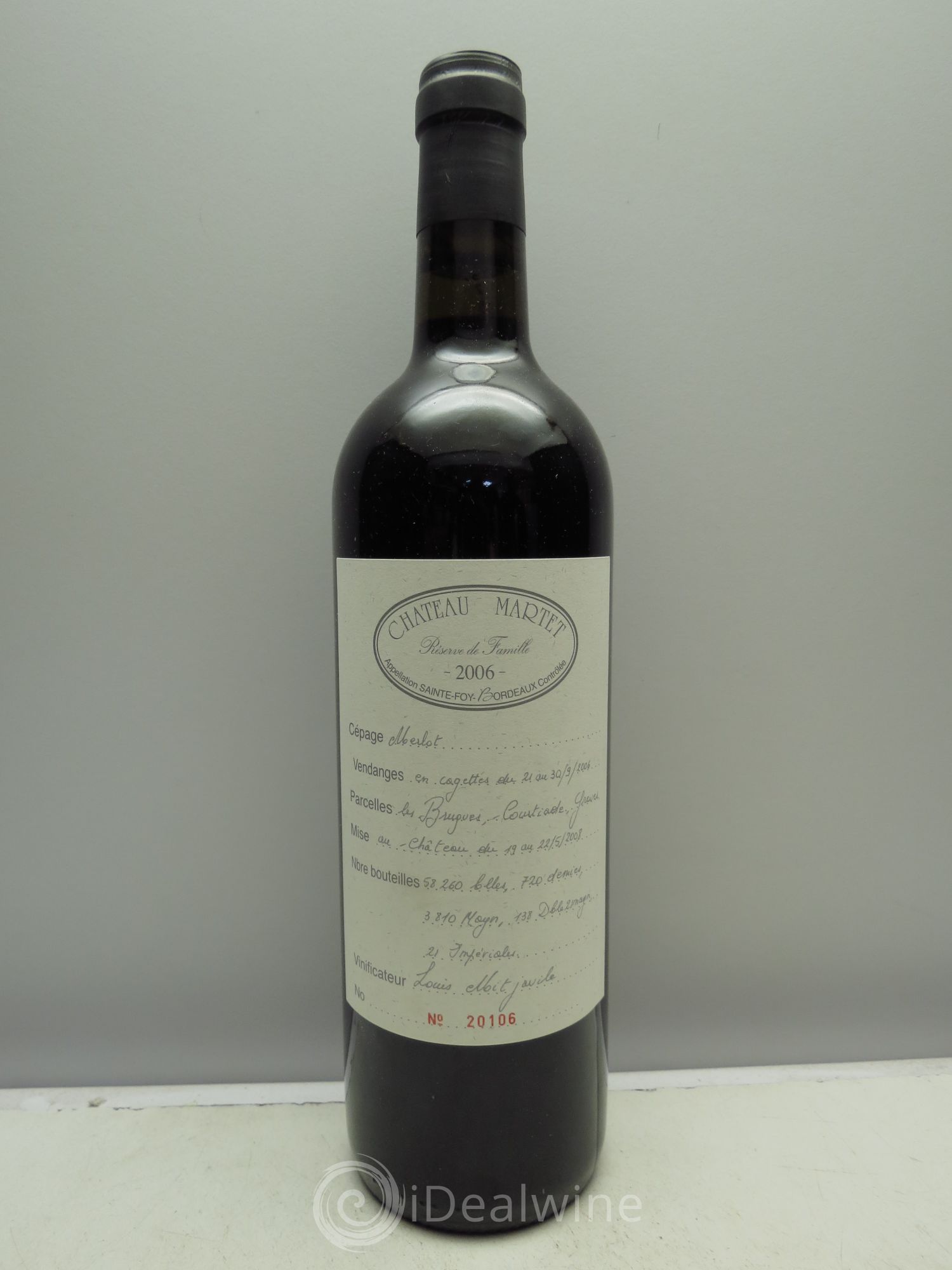 Bordeaux Château Martets Réserve de la Famille Sainte Foy de Bordeaux 2006 - Posten von 1 Flasche - 0