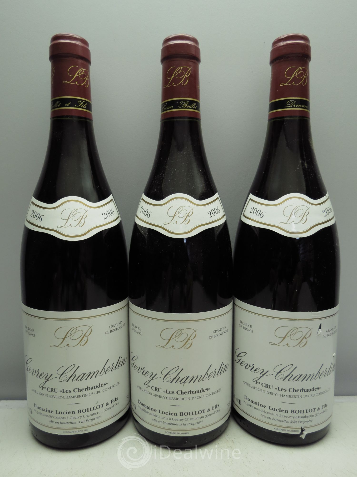 Gevrey-Chambertin 1er Cru Lucien Boillot 2006 - Posten von 3 Flaschen - 0