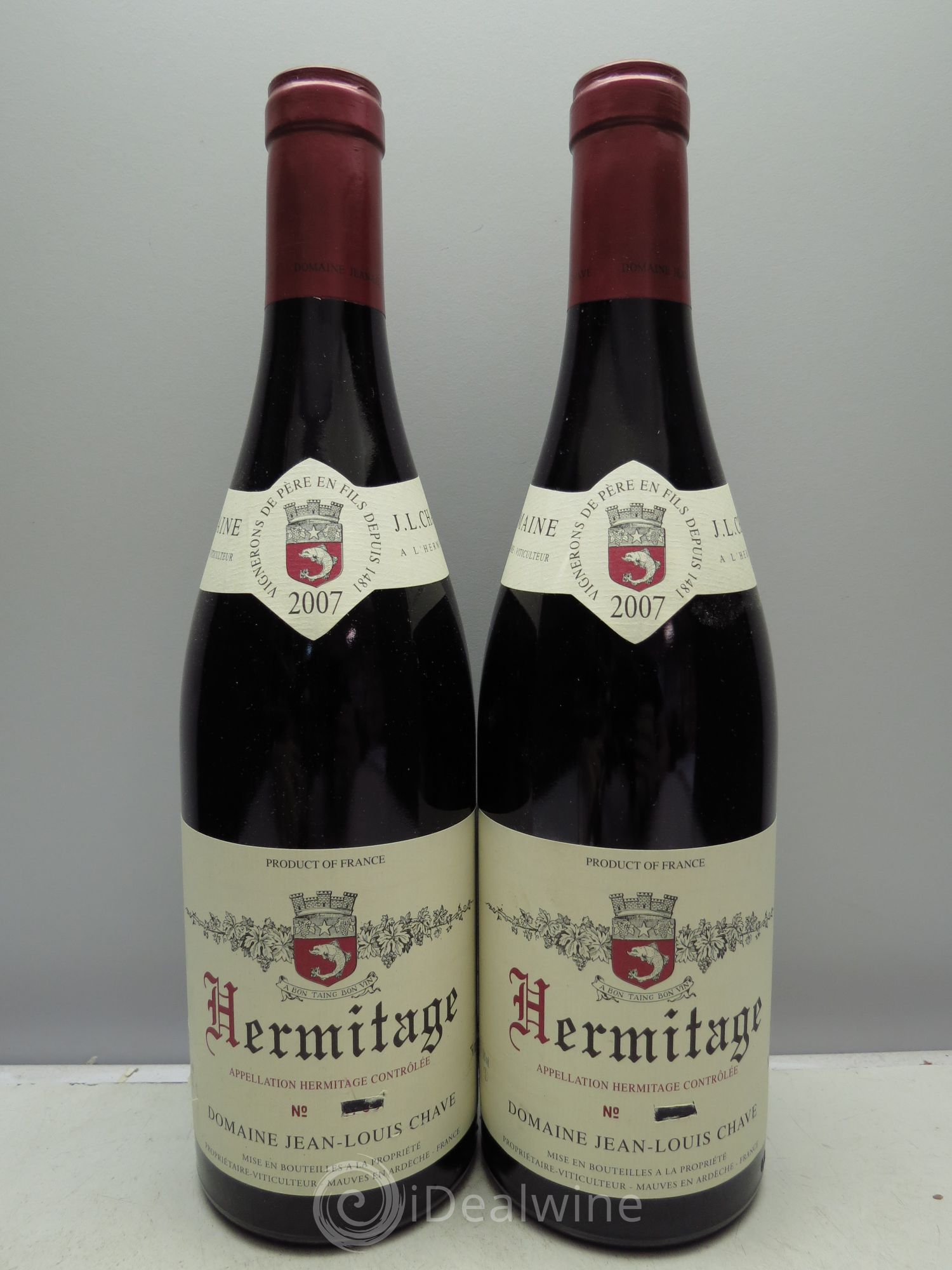 Hermitage Jean-Louis Chave 2007 - Lot de 2 bouteilles - 0
