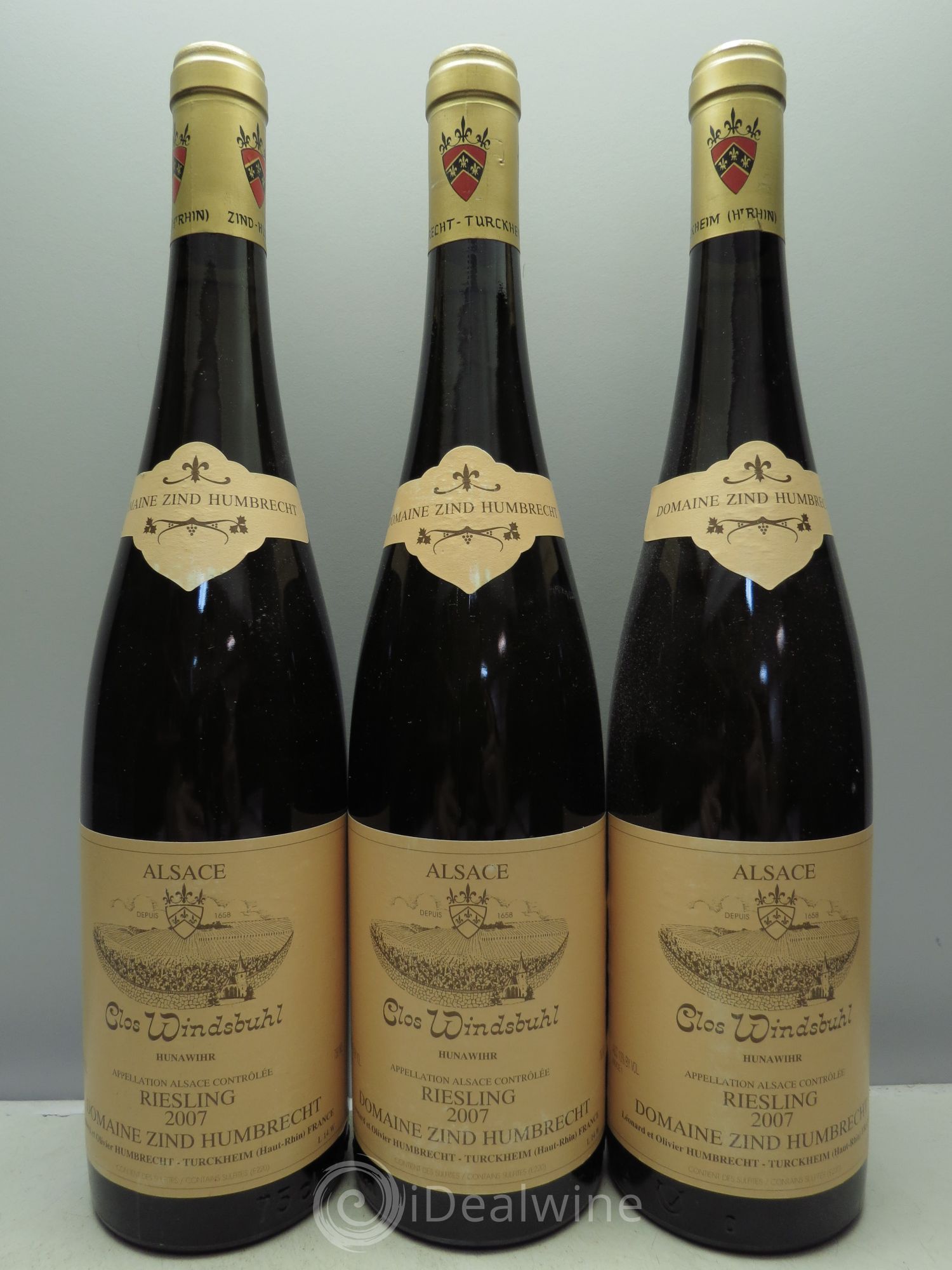 Alsace Riesling Clos Windsbuhl Zind-Humbrecht (Domaine) Hunahwihr 2007 - Lot de 3 bouteilles - 0