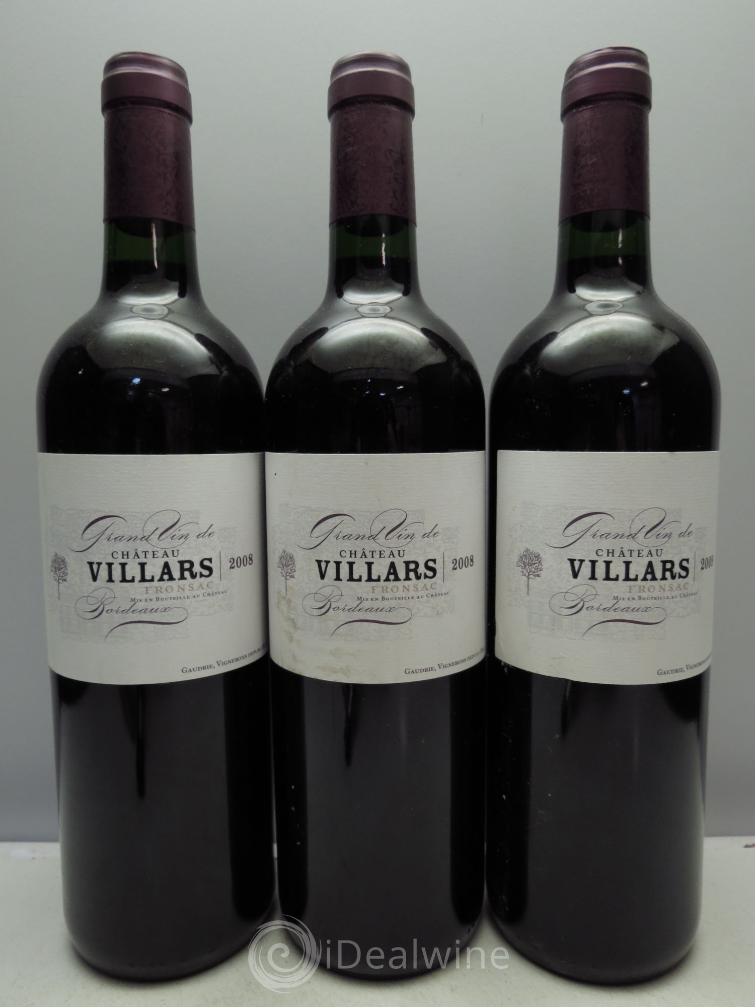 Fronsac Château Villars (sans prix de réserve - no reserve) 2008 - Posten von 3 Flaschen - 0