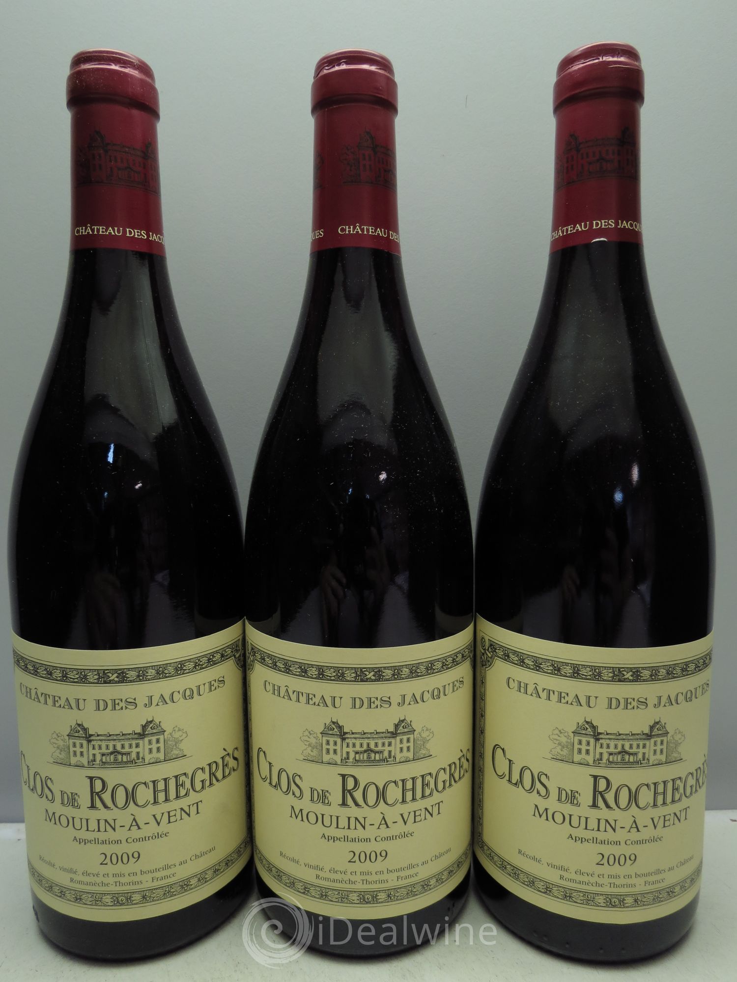 Moulin-à-Vent Clos des Rochegres - Jadot 2009 - Lot de 3 bouteilles - 0