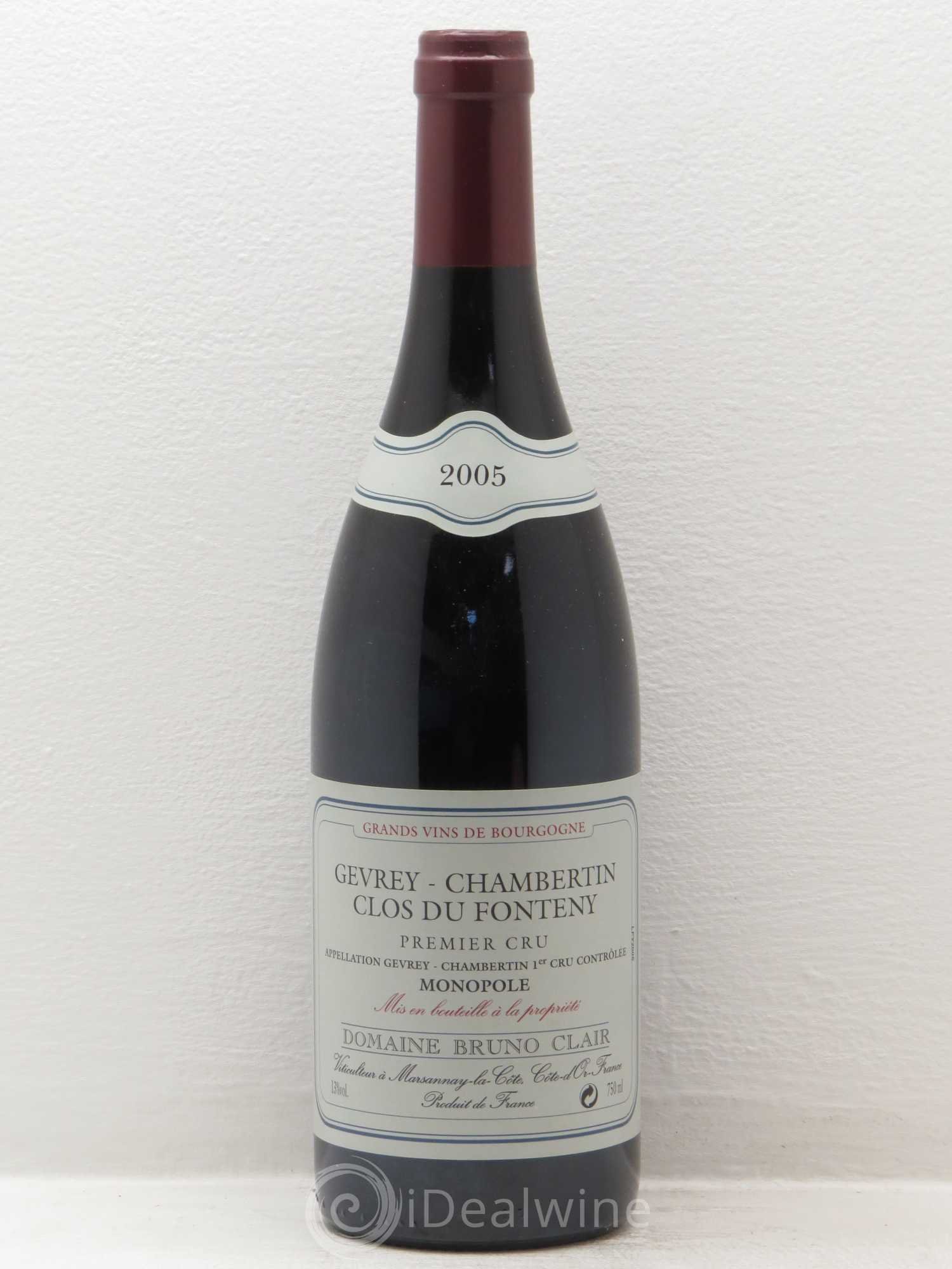 Gevrey-Chambertin 1er Cru Clos du Fonteny Bruno Clair (Domaine) 2005 - Lot de 1 bouteille - 0