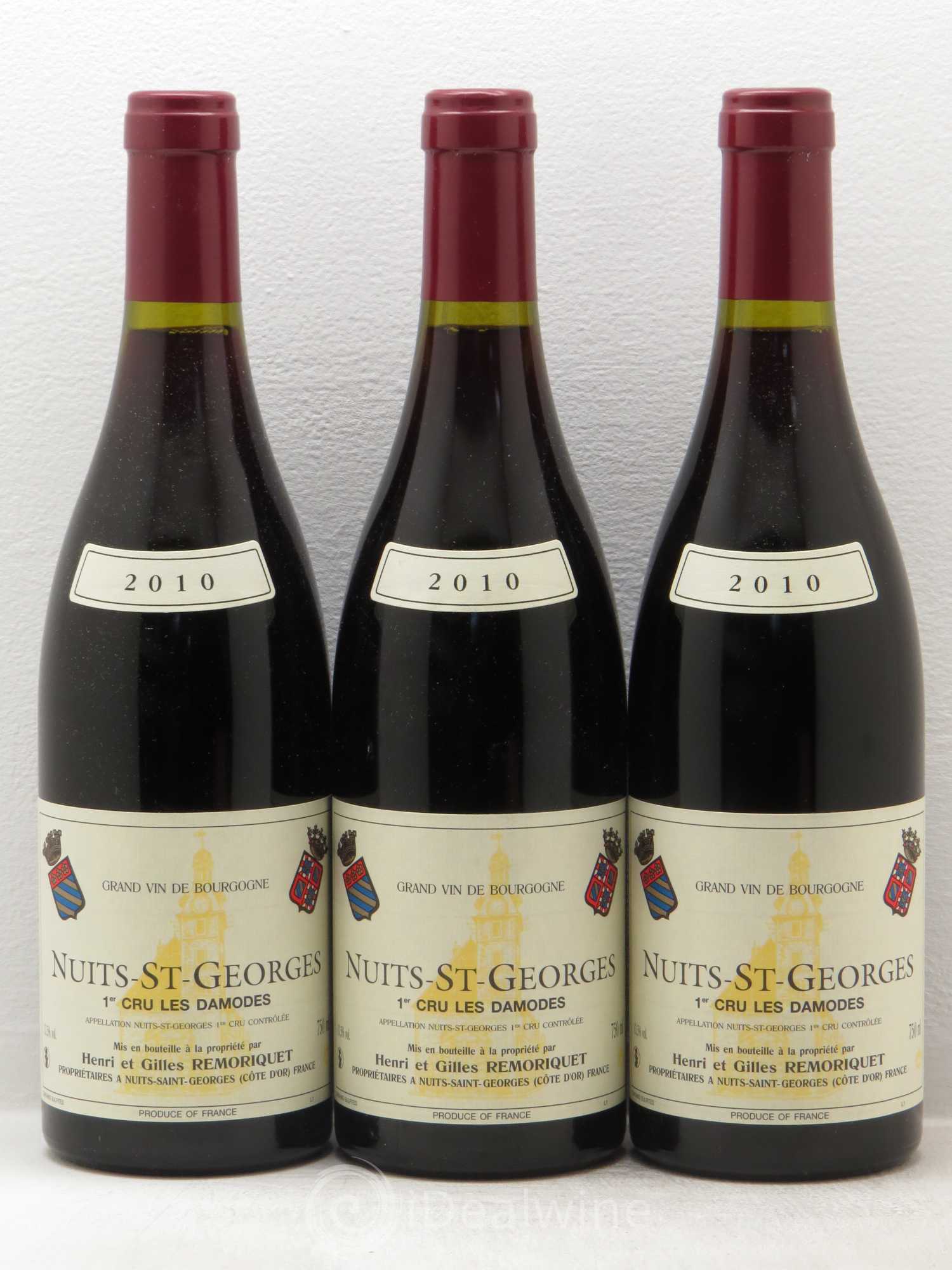 Nuits-Saint-Georges 1er Cru Les Damodes Gilles Remoriquet 2010 - Lot de 3 bouteilles - 0