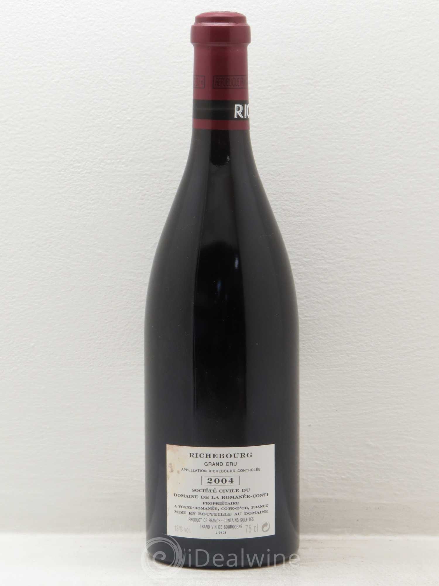 Richebourg Grand Cru Domaine de la Romanée-Conti 2004 - Lot de 1 bouteille - 1