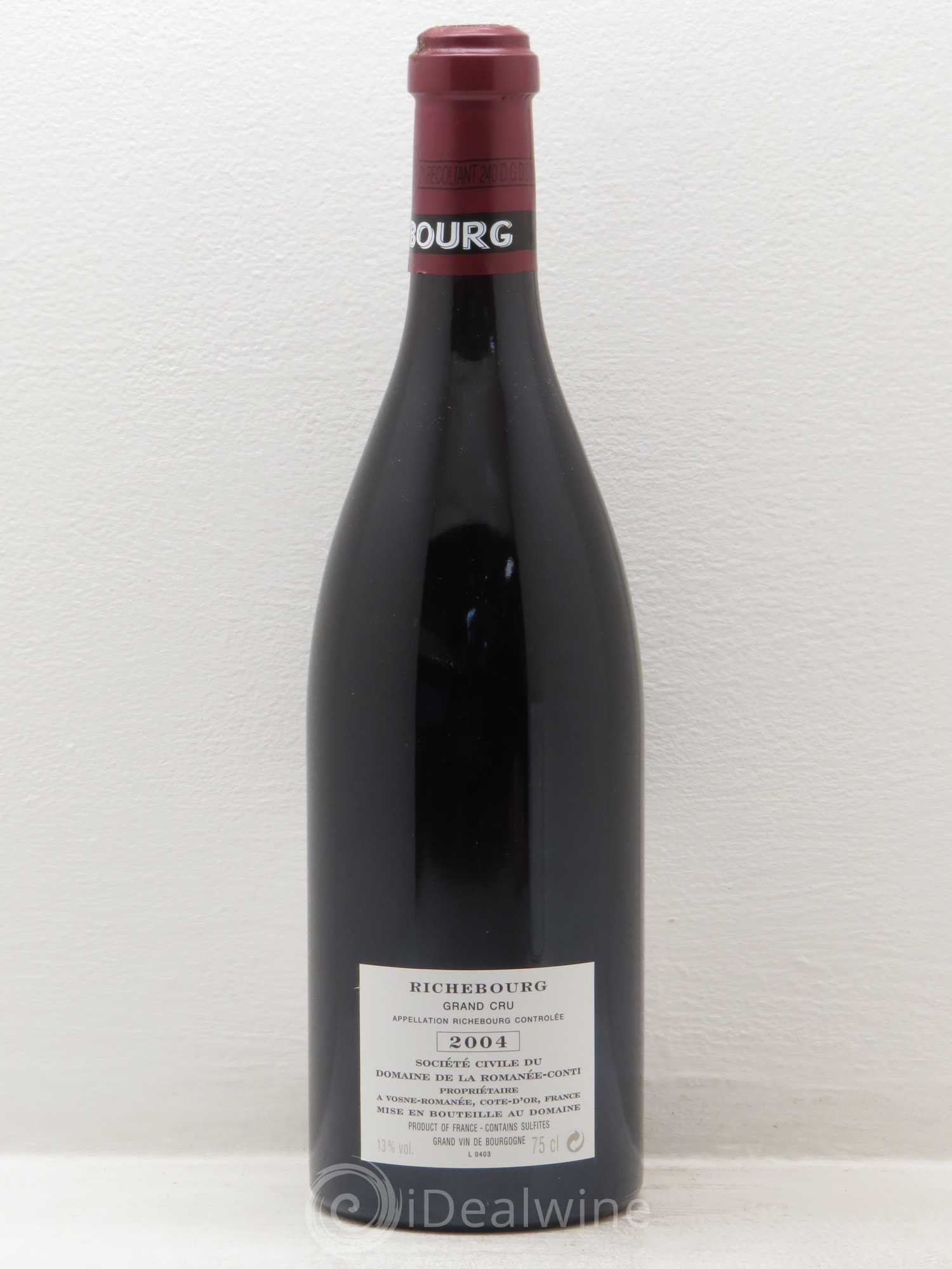 Richebourg Grand Cru Domaine de la Romanée-Conti 2004 - Lot de 1 bouteille - 1