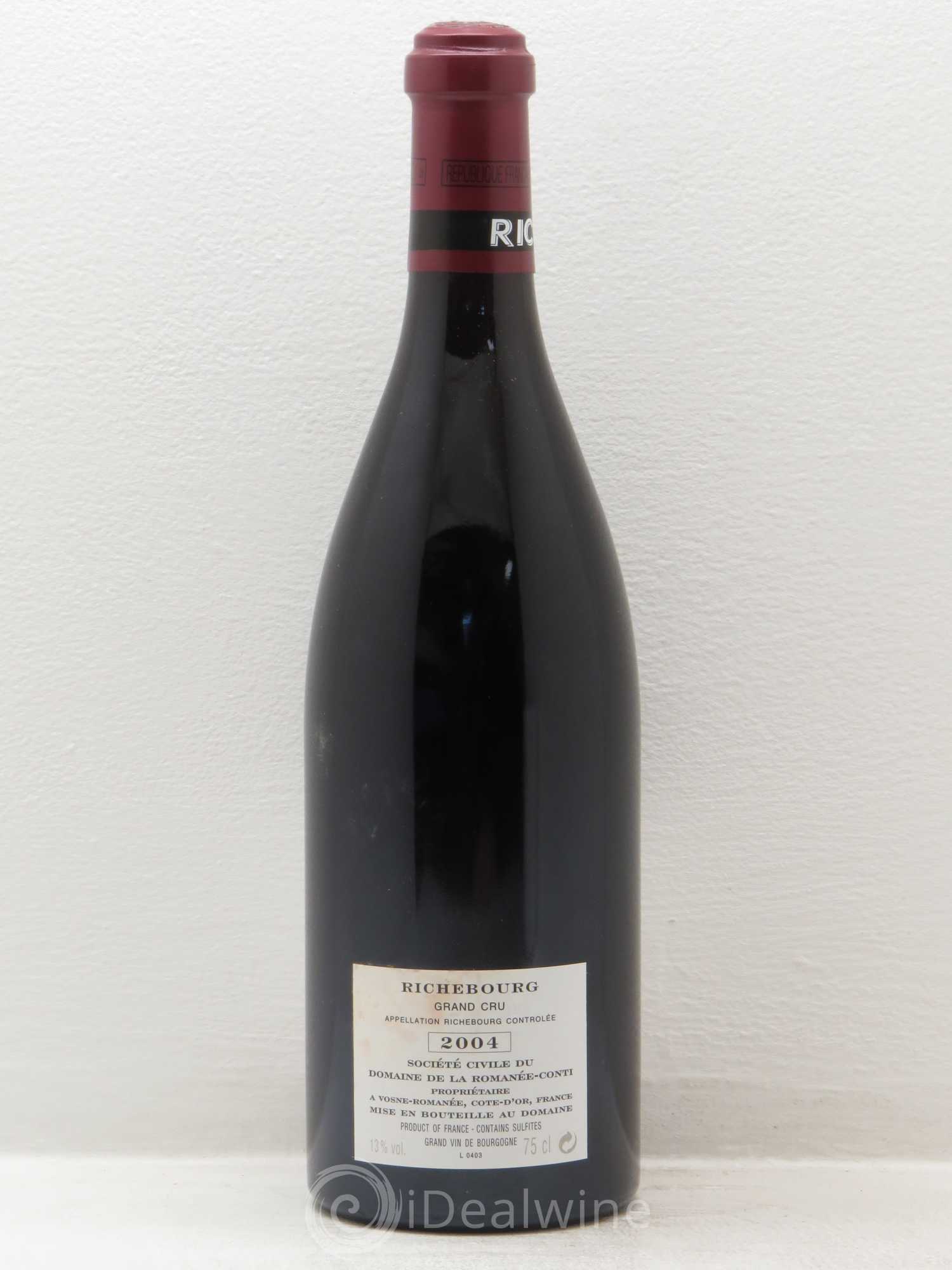 Richebourg Grand Cru Domaine de la Romanée-Conti 2004 - Lot de 1 bouteille - 1