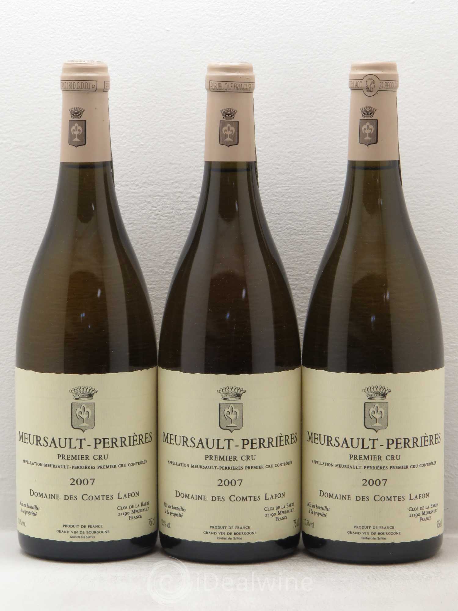 Meursault 1er Cru Perrières Comtes Lafon (Domaine des) 2007 - Lot de 3 bouteilles - 0