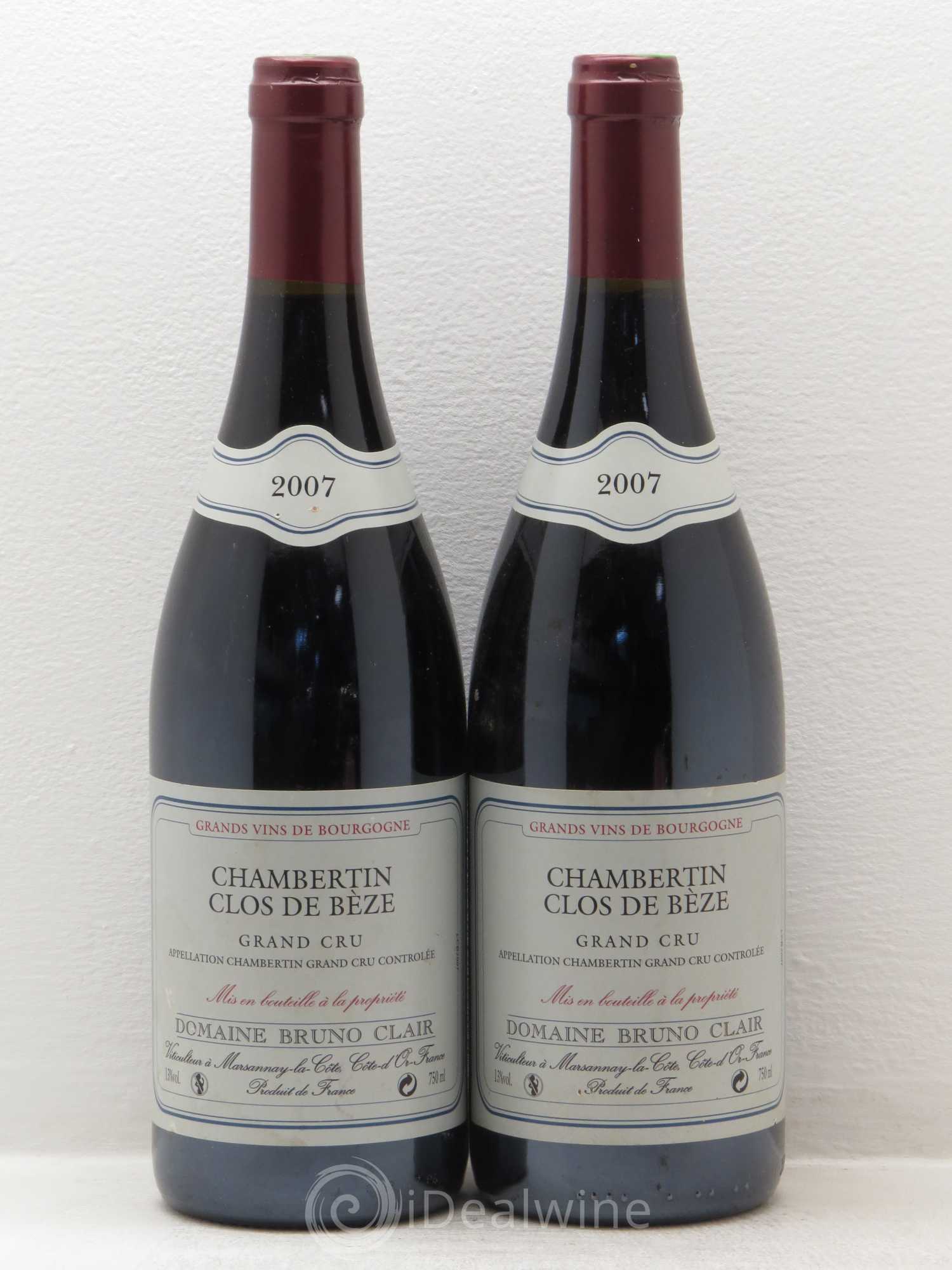 Chambertin Clos de Bèze Grand Cru Bruno Clair (Domaine) 2007 - Lot de 2 bouteilles - 0