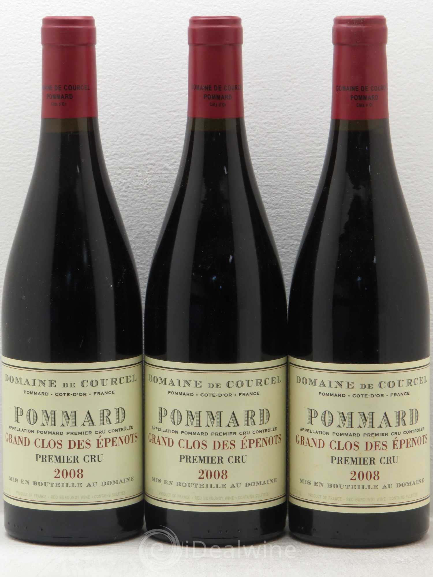 Pommard 1er Cru Grand Clos des Epenots de Courcel (Domaine) 2008 - Lot de 3 bouteilles - 0